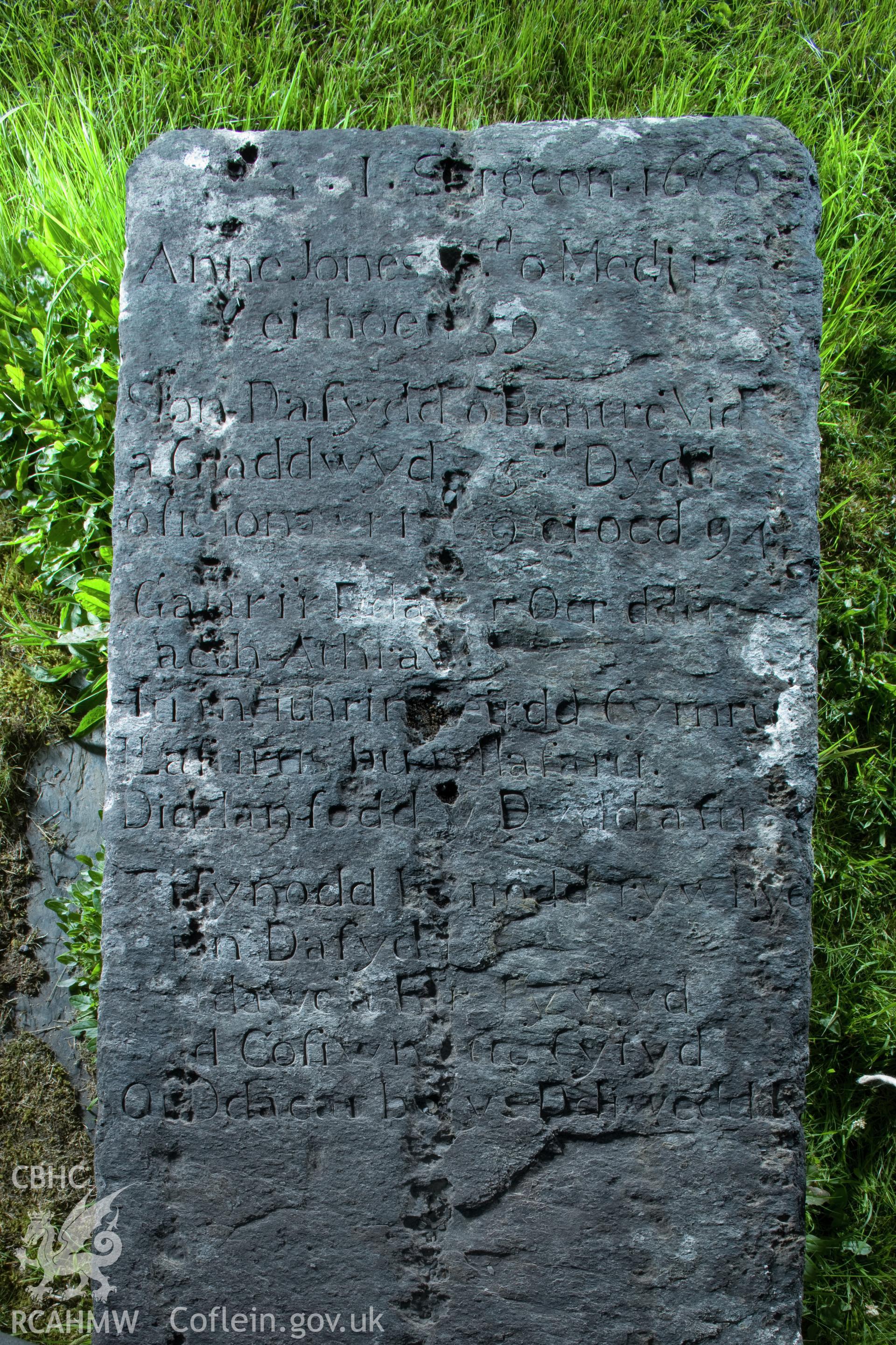 1666 gravestone dedicated to Sion Daffyd.