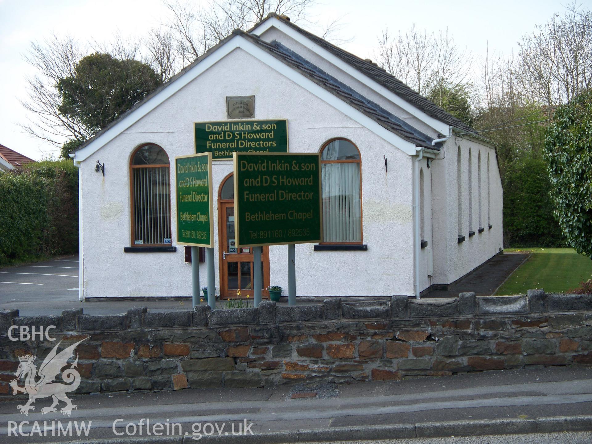 Main SE front & NE side with Funeral Director signs.