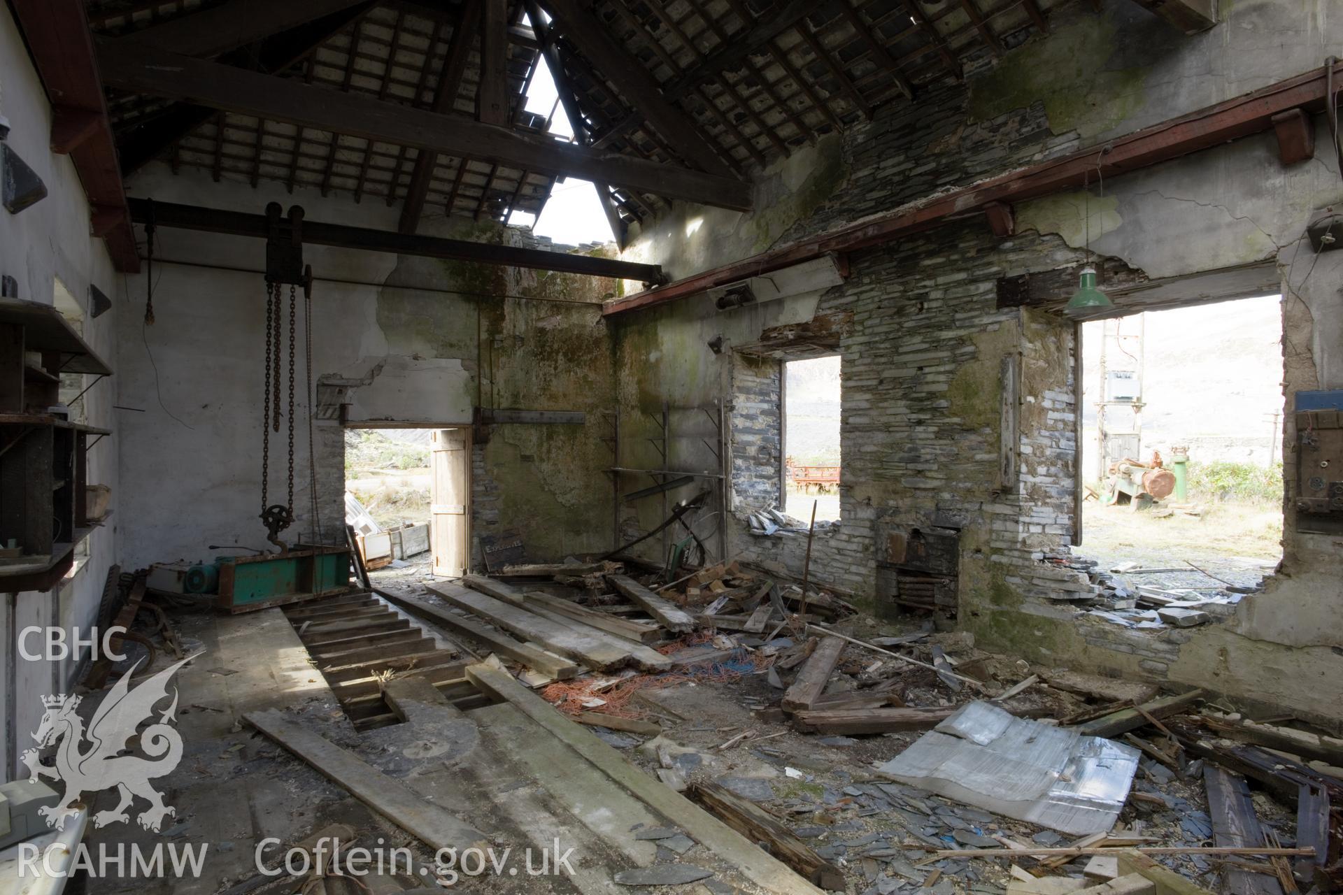 Interior of maintenance building.