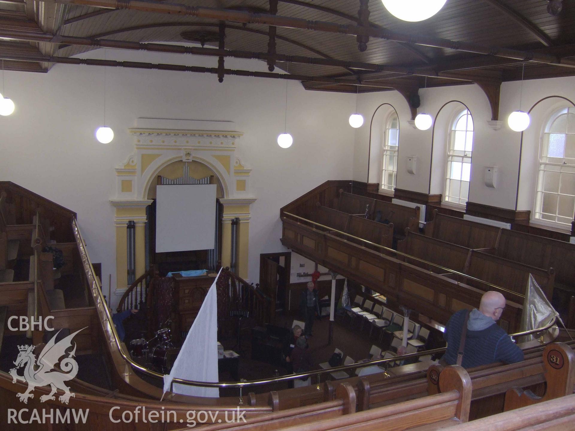 Chapel interior looking to the pulpit.