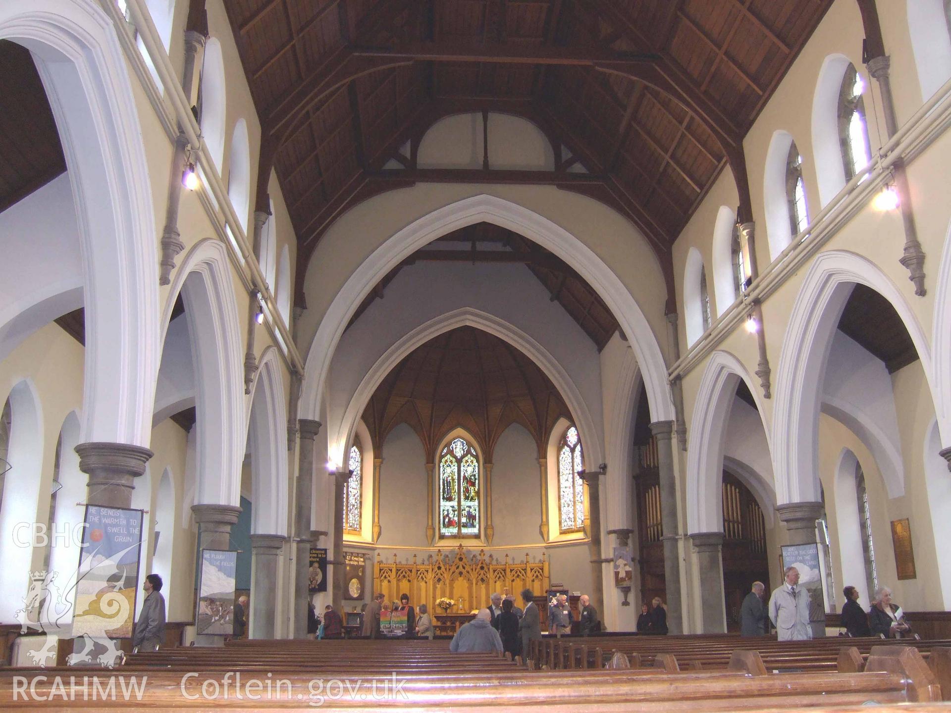 Interior of church & arcades looking south-east.