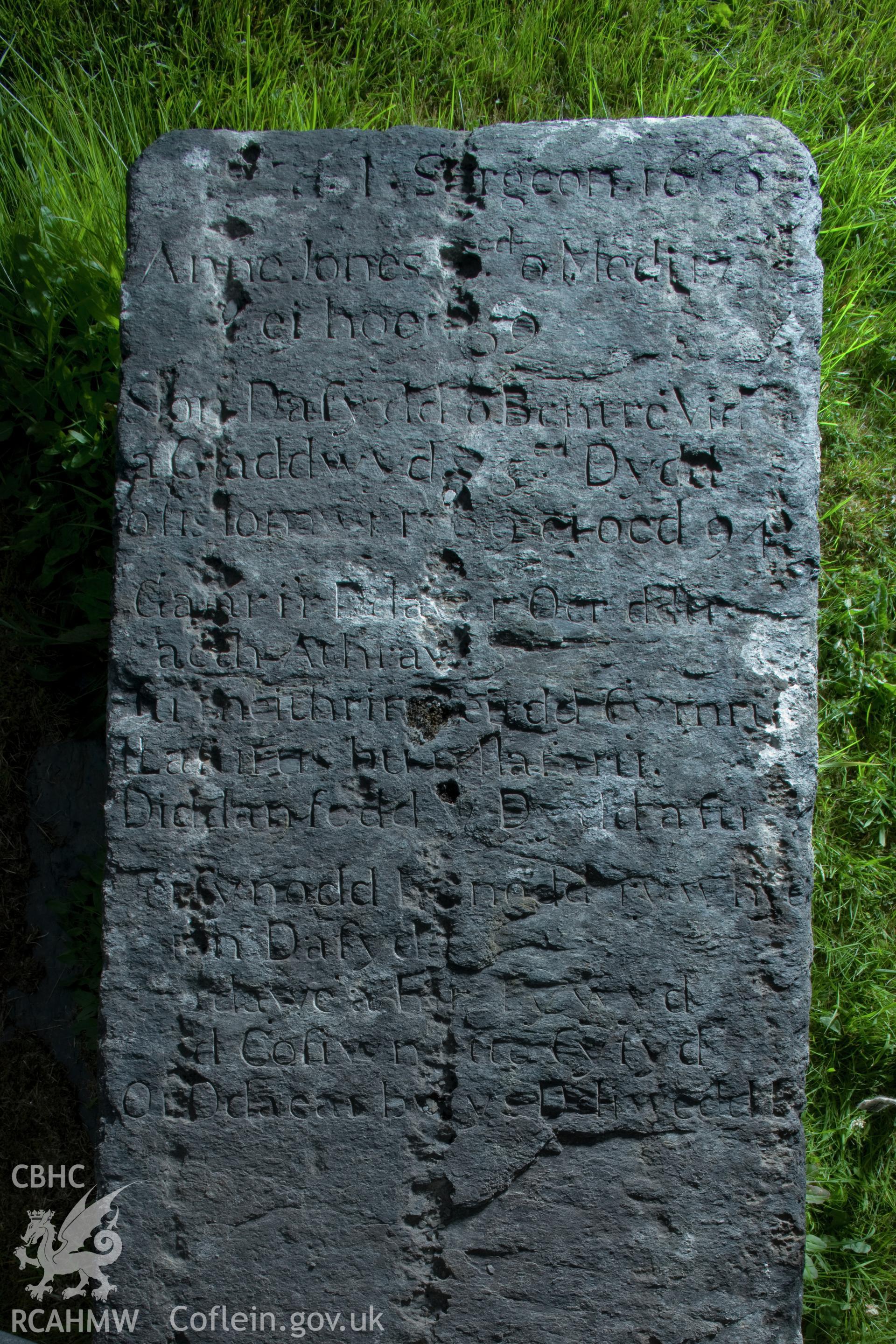 1666 gravestone dedicated to Sion Daffyd.