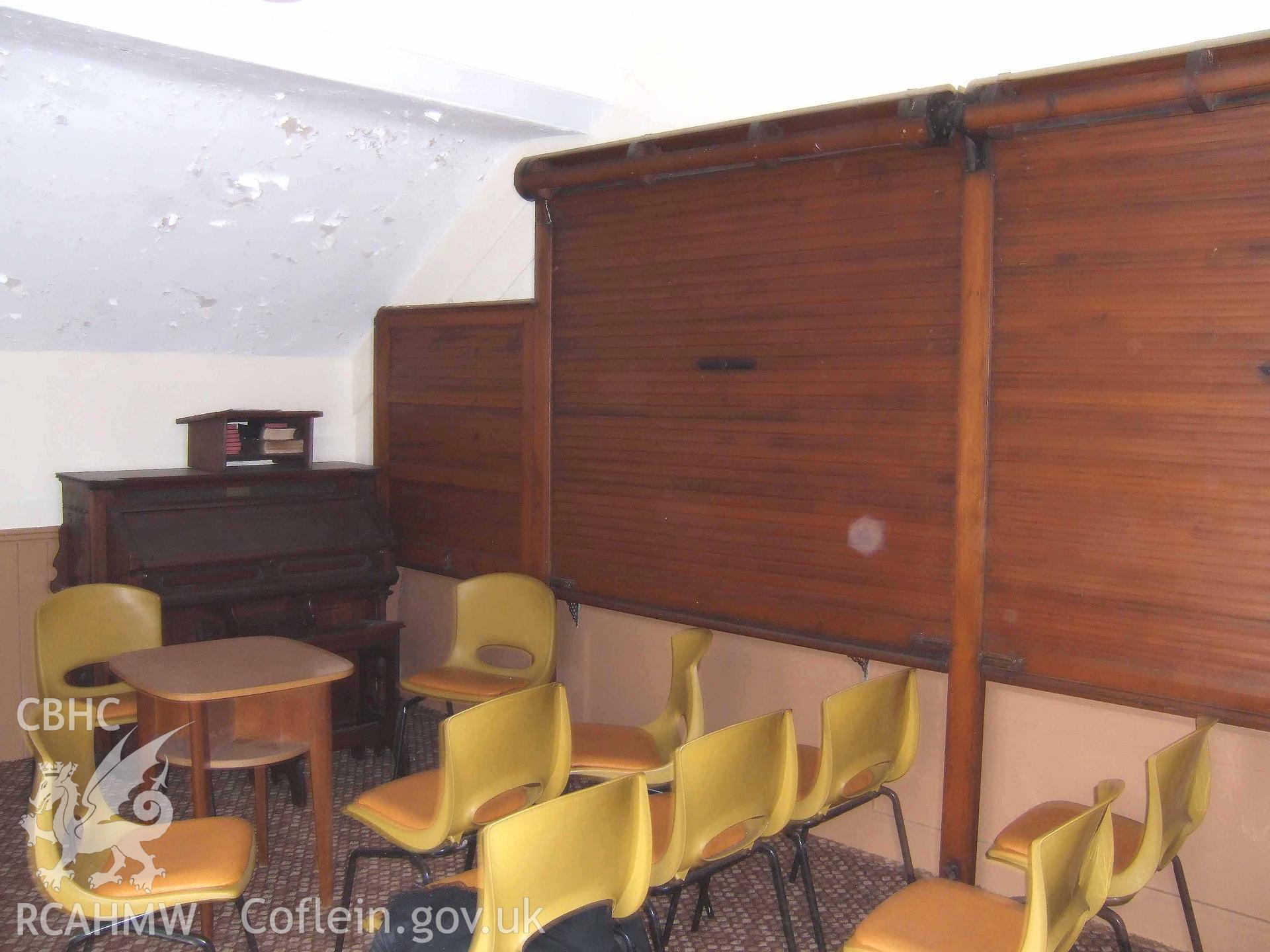 Upstairs room in NE end of Sunday School.