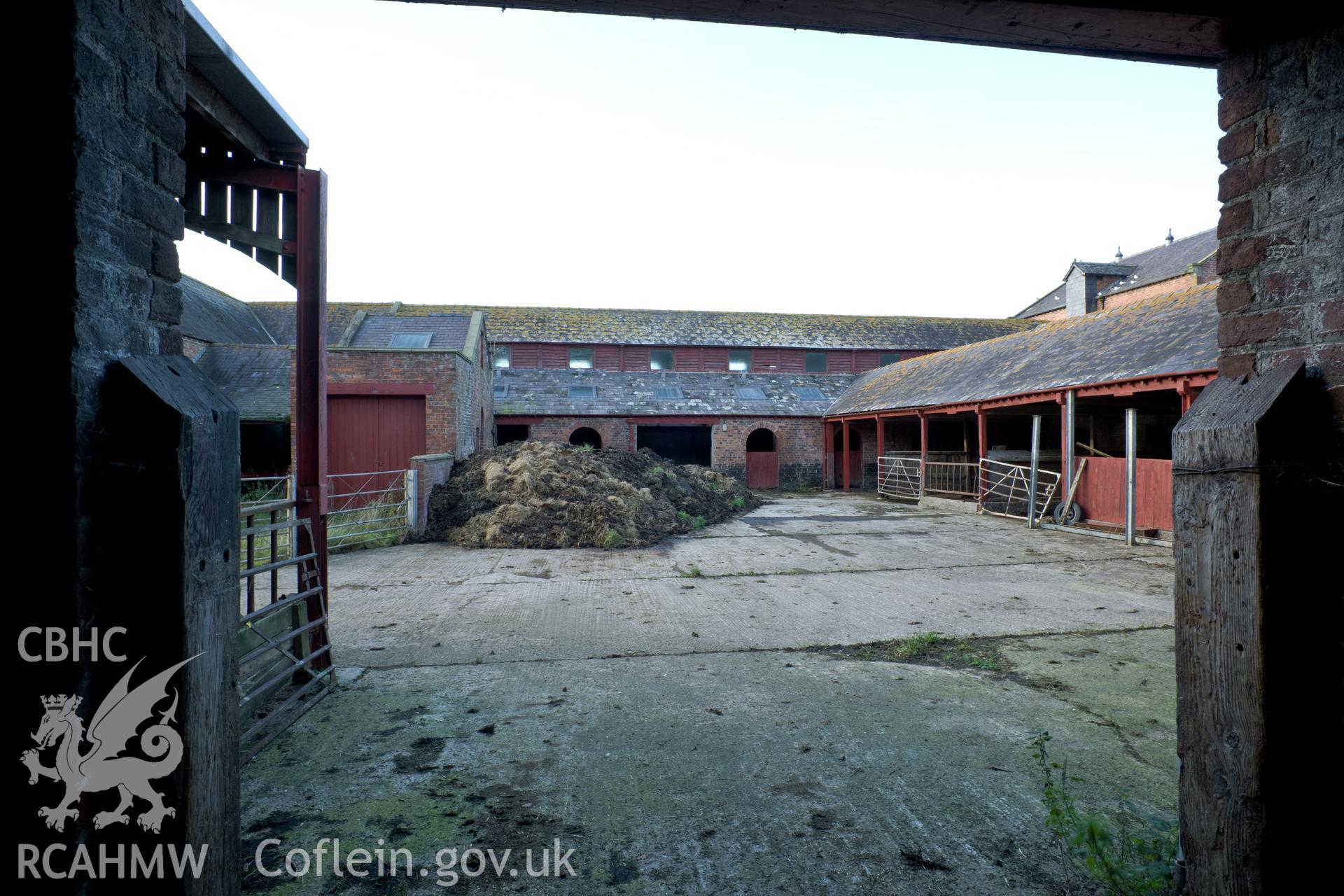 Northwest courtyard of cow sheds, from the north.