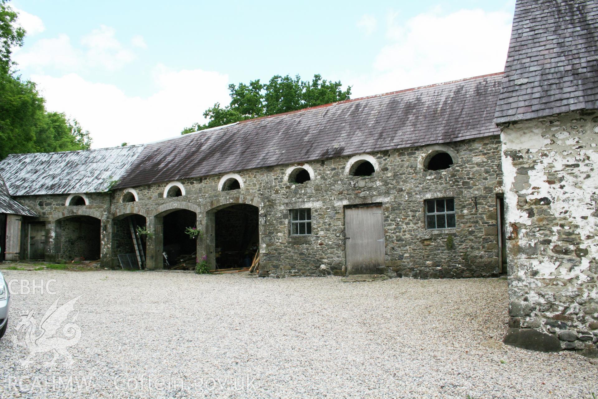 View from barn of south elevation.