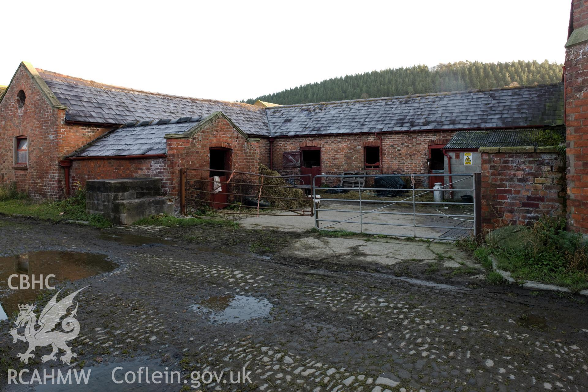 Cattle sheds from the south southeast.