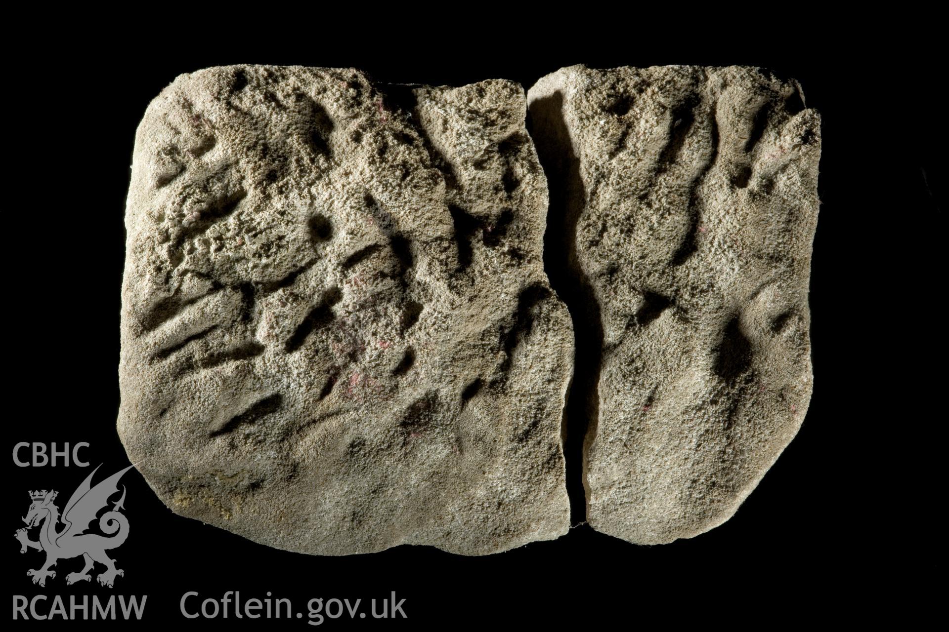 Carved stone, found during repairs to wall.