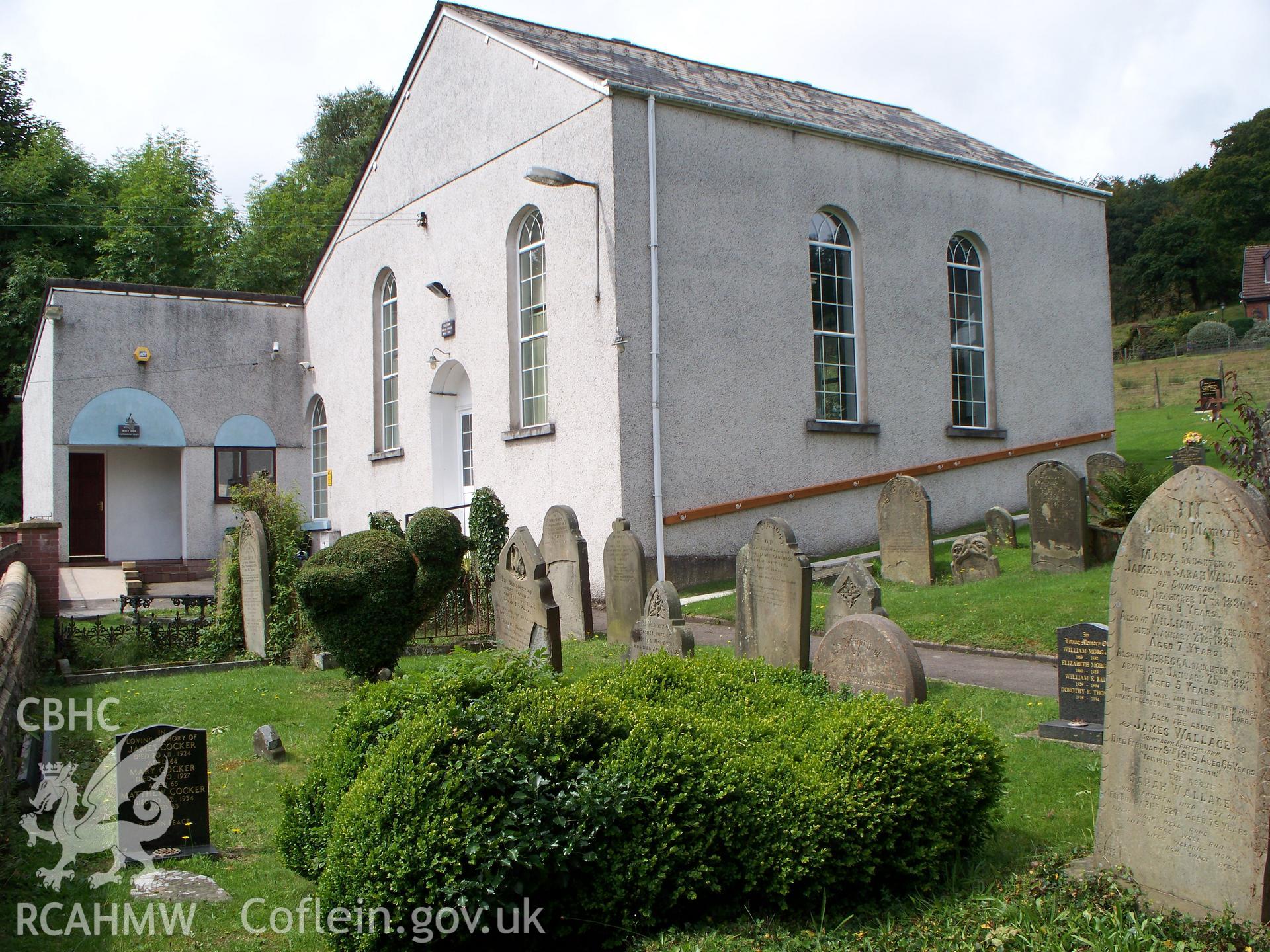 North-east side & burial ground & SE front.