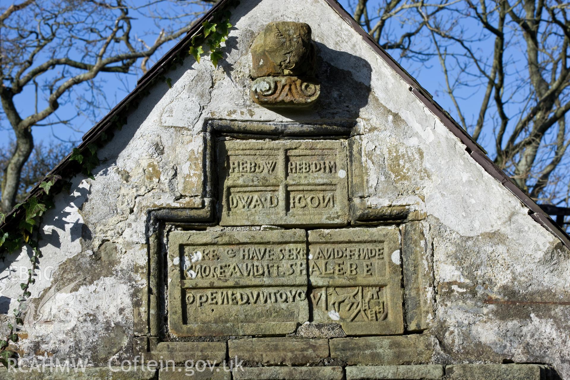 Detail of stone plaque.