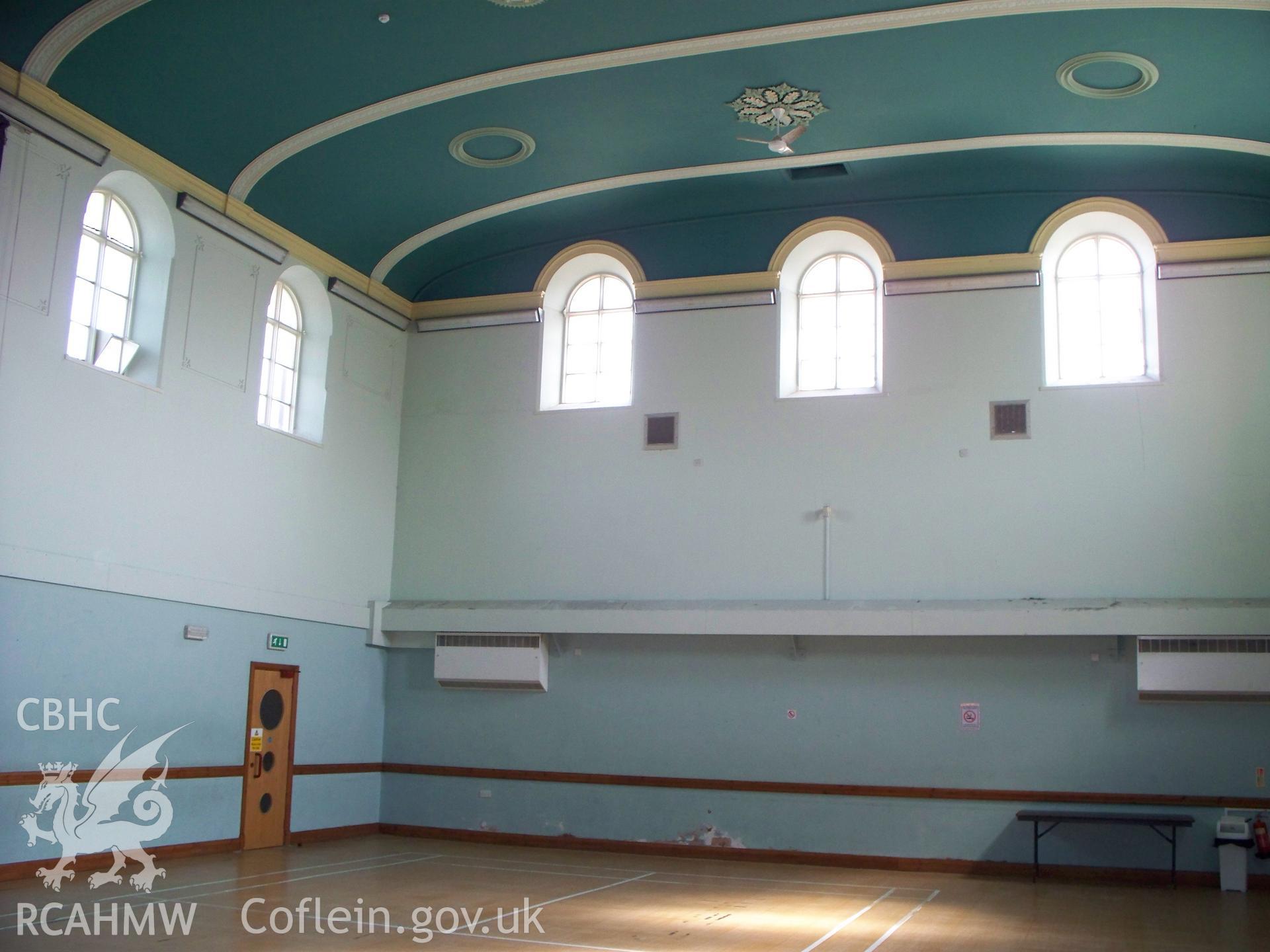 Interior converted to games hall looking to rear (SE).