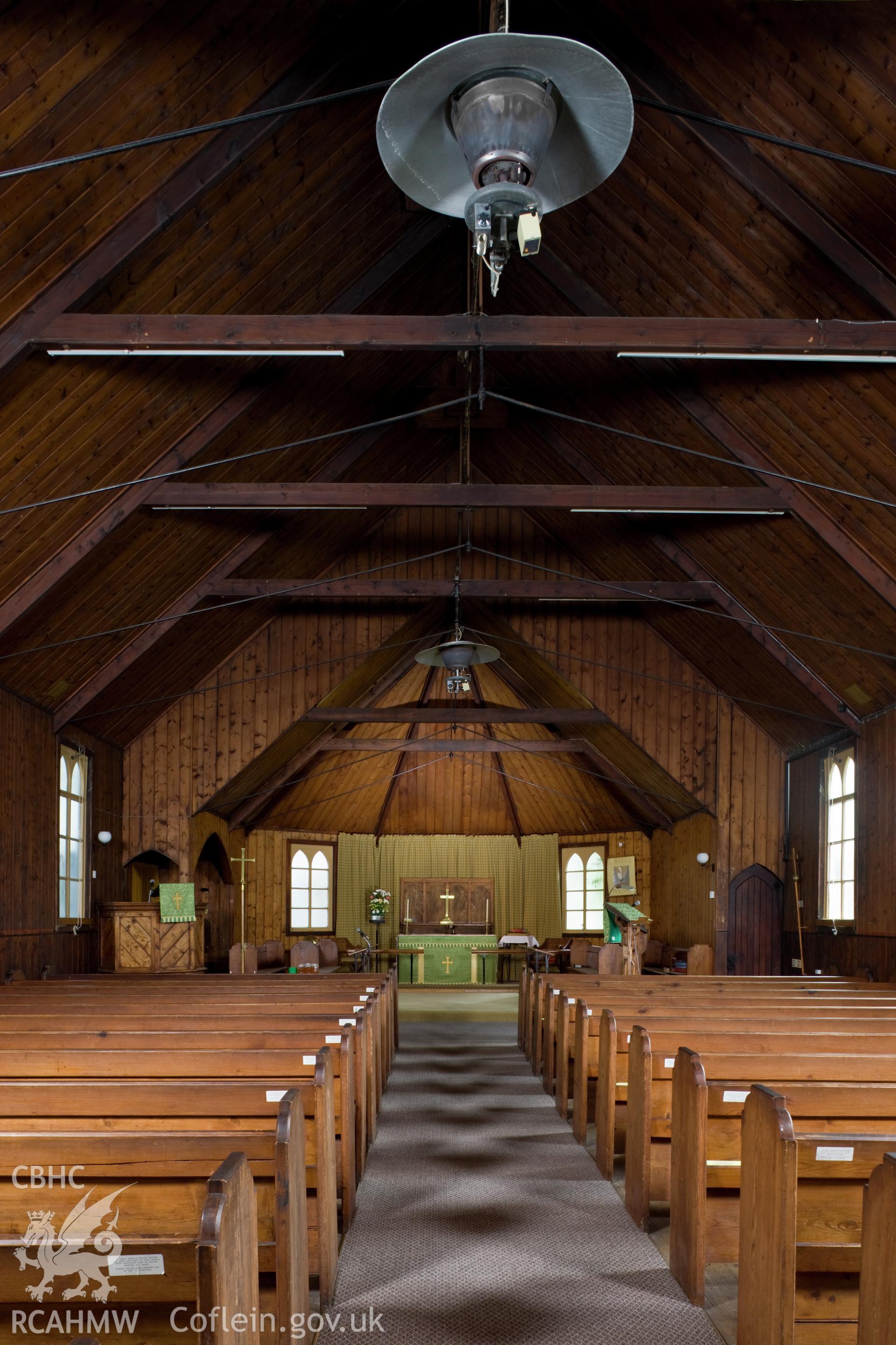 Interior looking east, with gas heating (vertical).