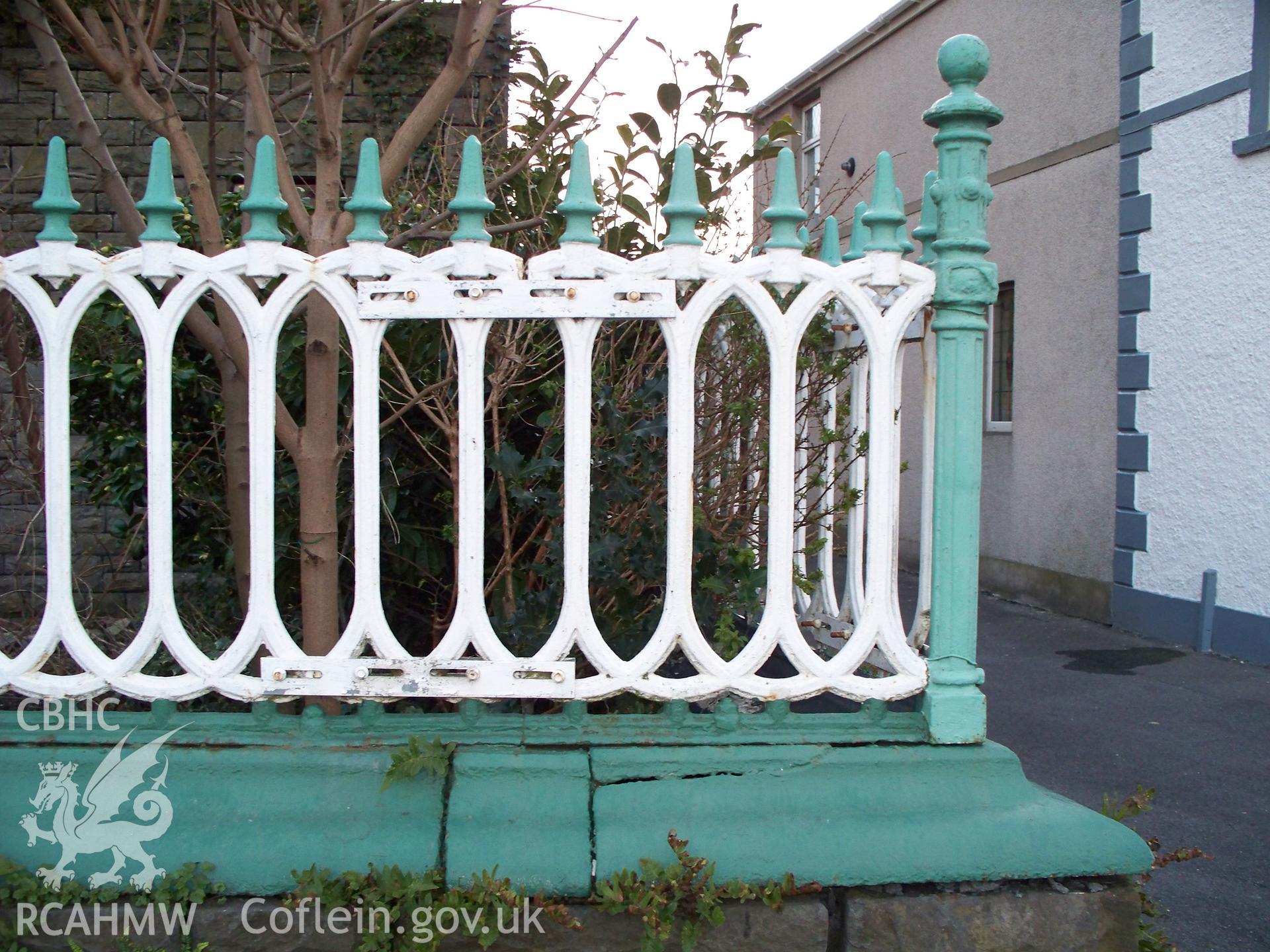 Cast-iron railings and wall cappings.