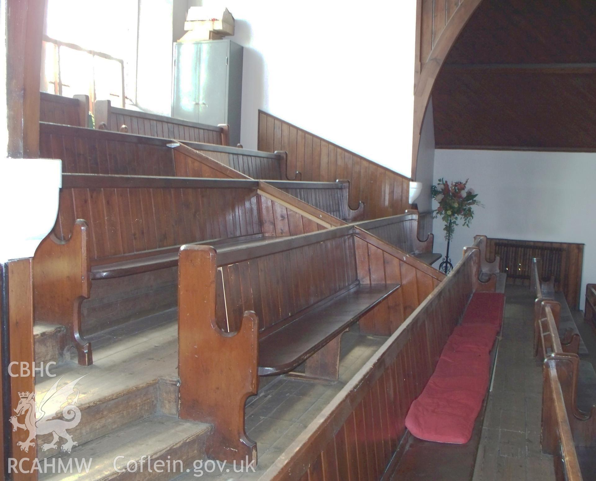 Pews in the rear south gallery.
