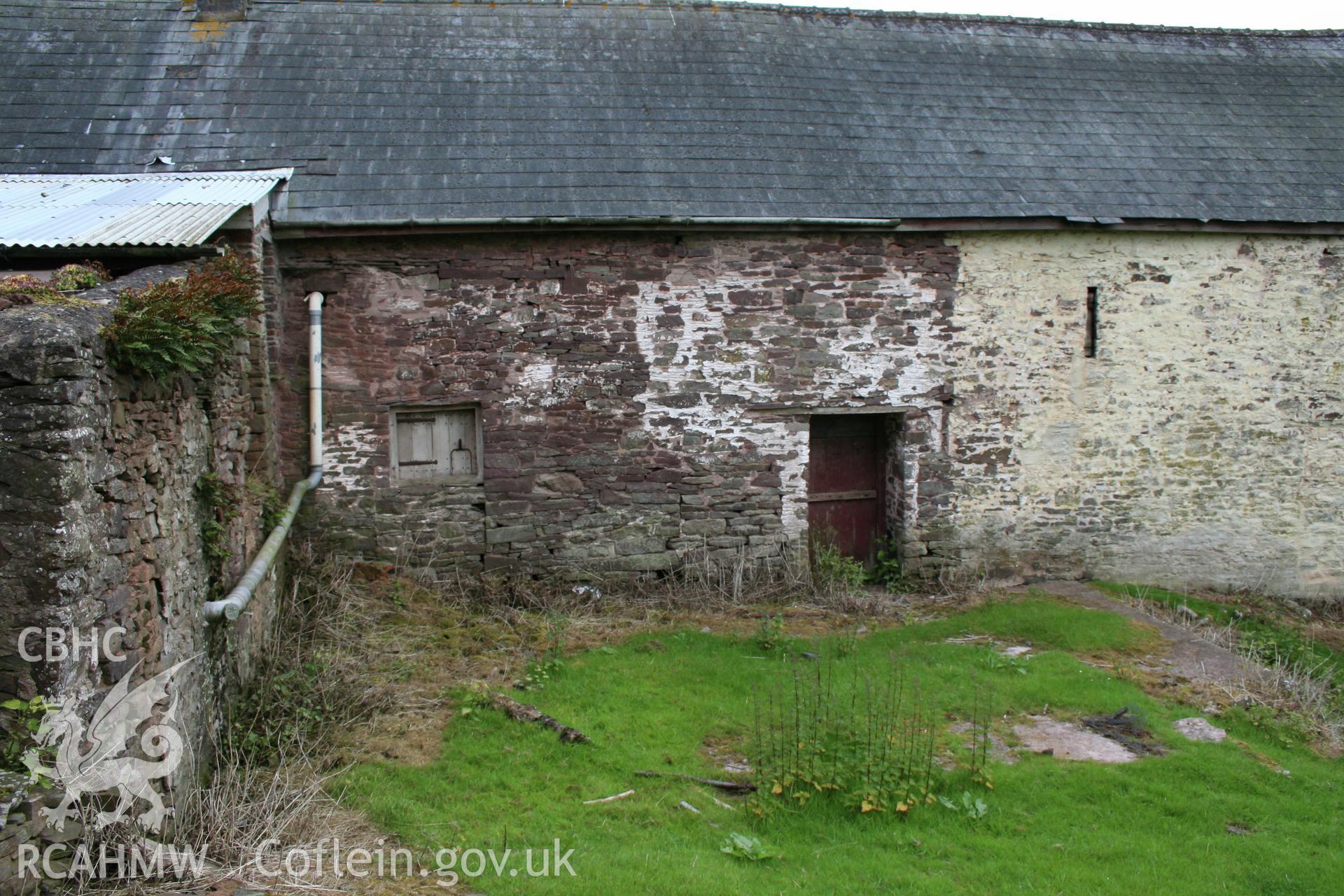 View of long-house east elevation, upper-end.