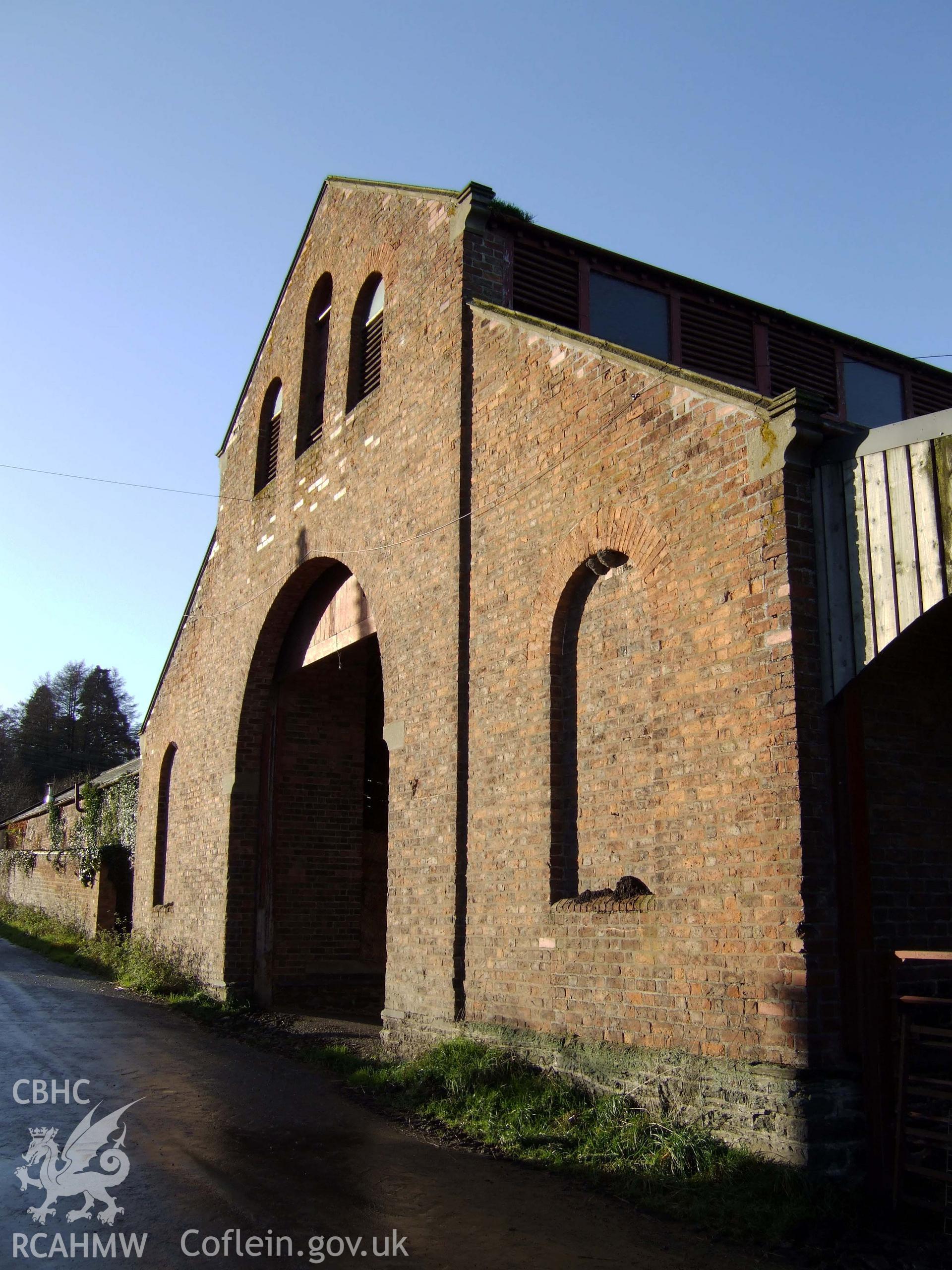 Central hay barn from east farm road & E door which broad-gauge hay railway ran through.