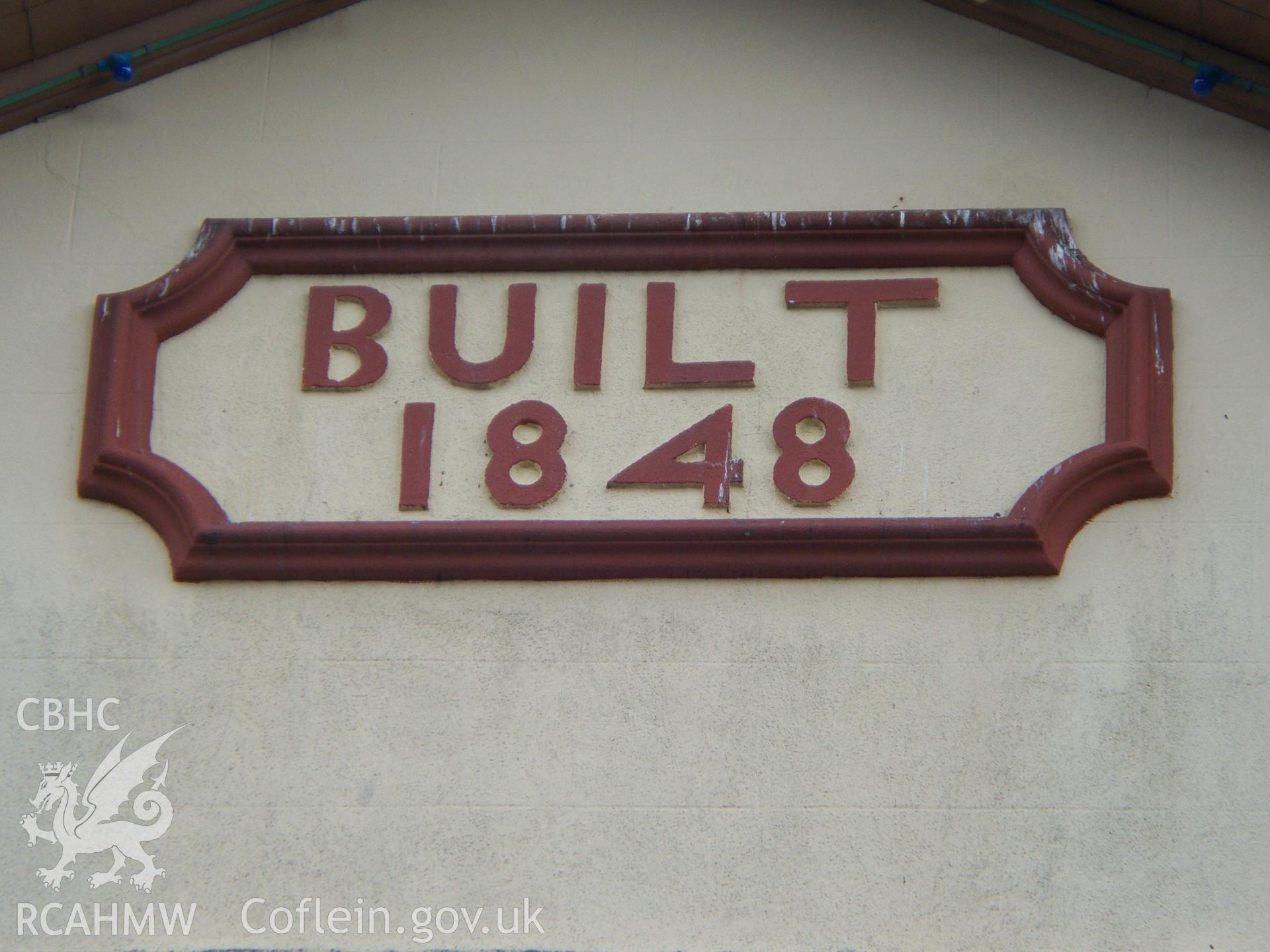 Date plaque in main SW gable saying 'Built 1848'.