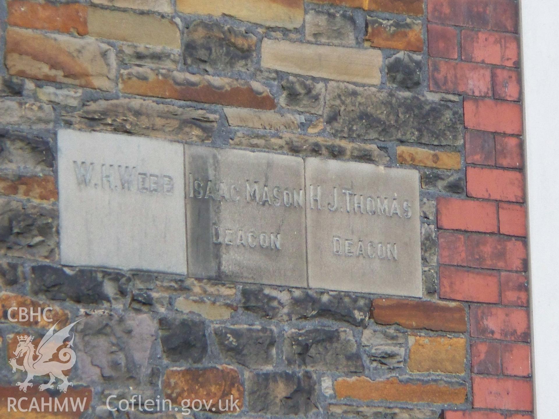 Foundation stones of 1905 on the rear SE side