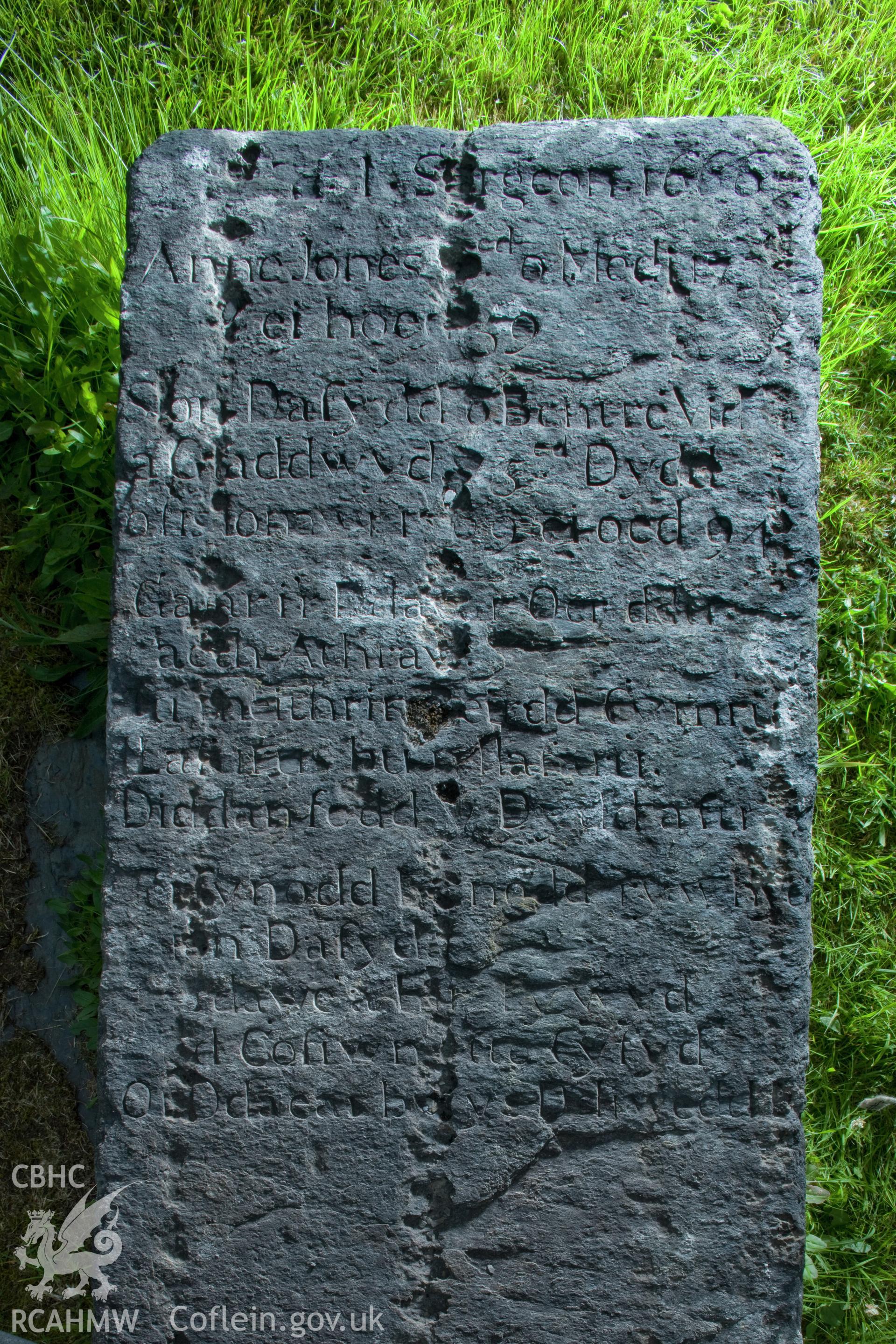 1666 gravestone dedicated to Sion Daffyd.