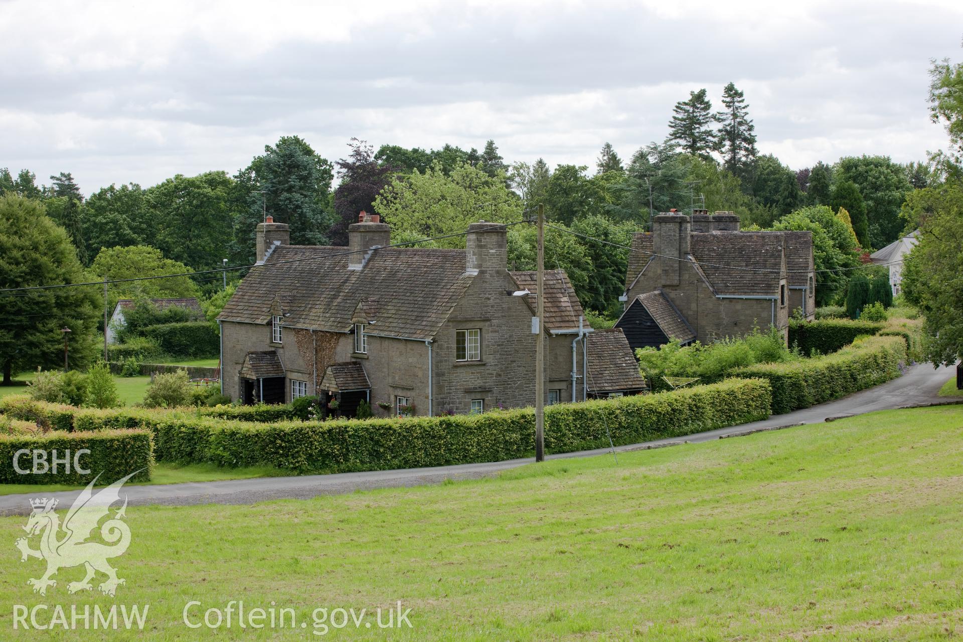 Cottages to south of green viewed from the west.