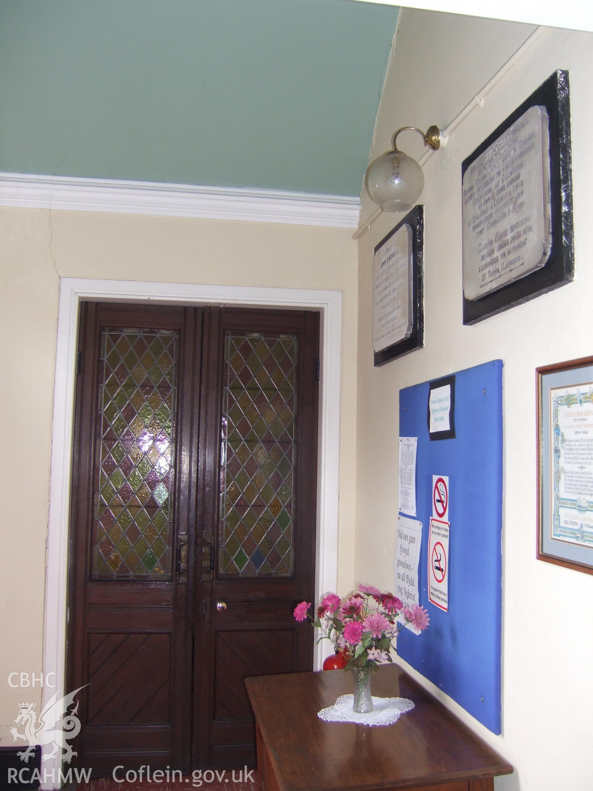 Front lobby with memorial tablets.