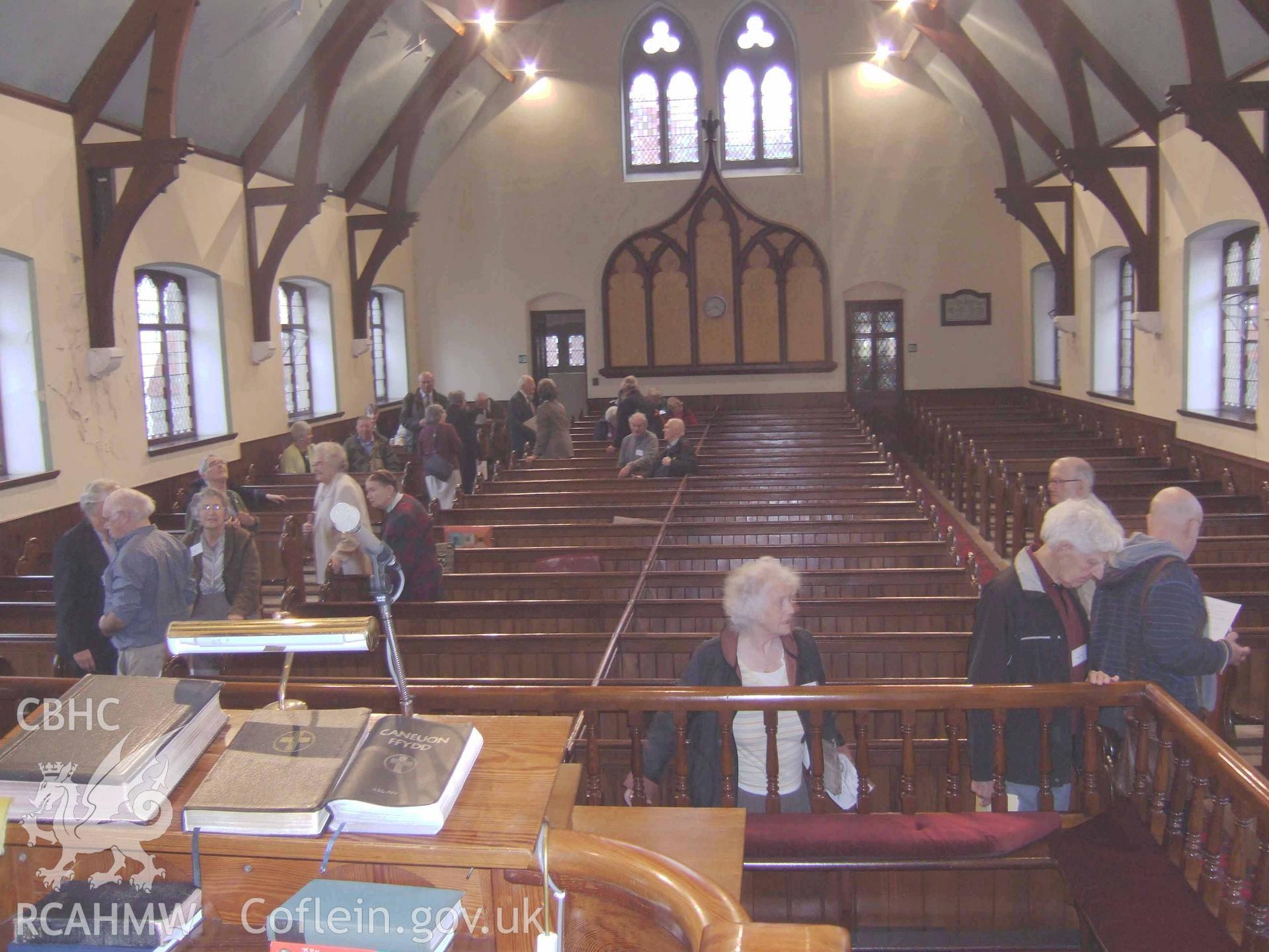 Chapel interior looking NE to the Abergele Road entrance.