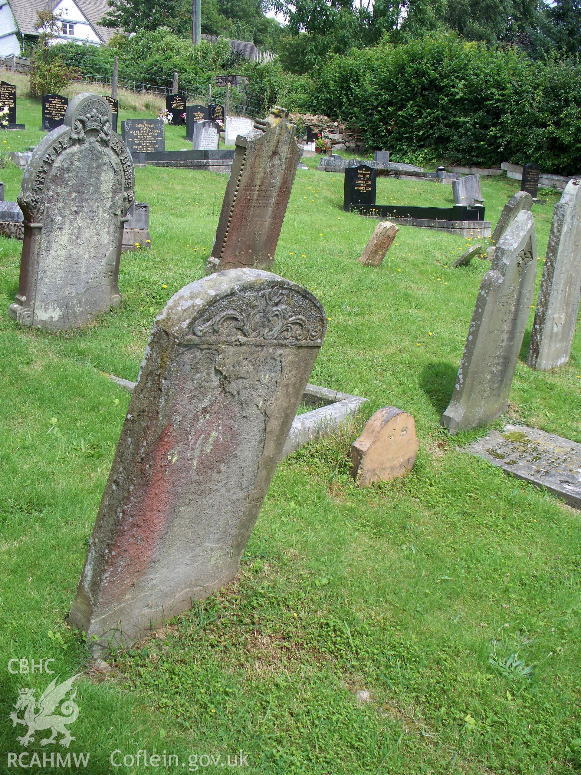 Flaking gravestone.