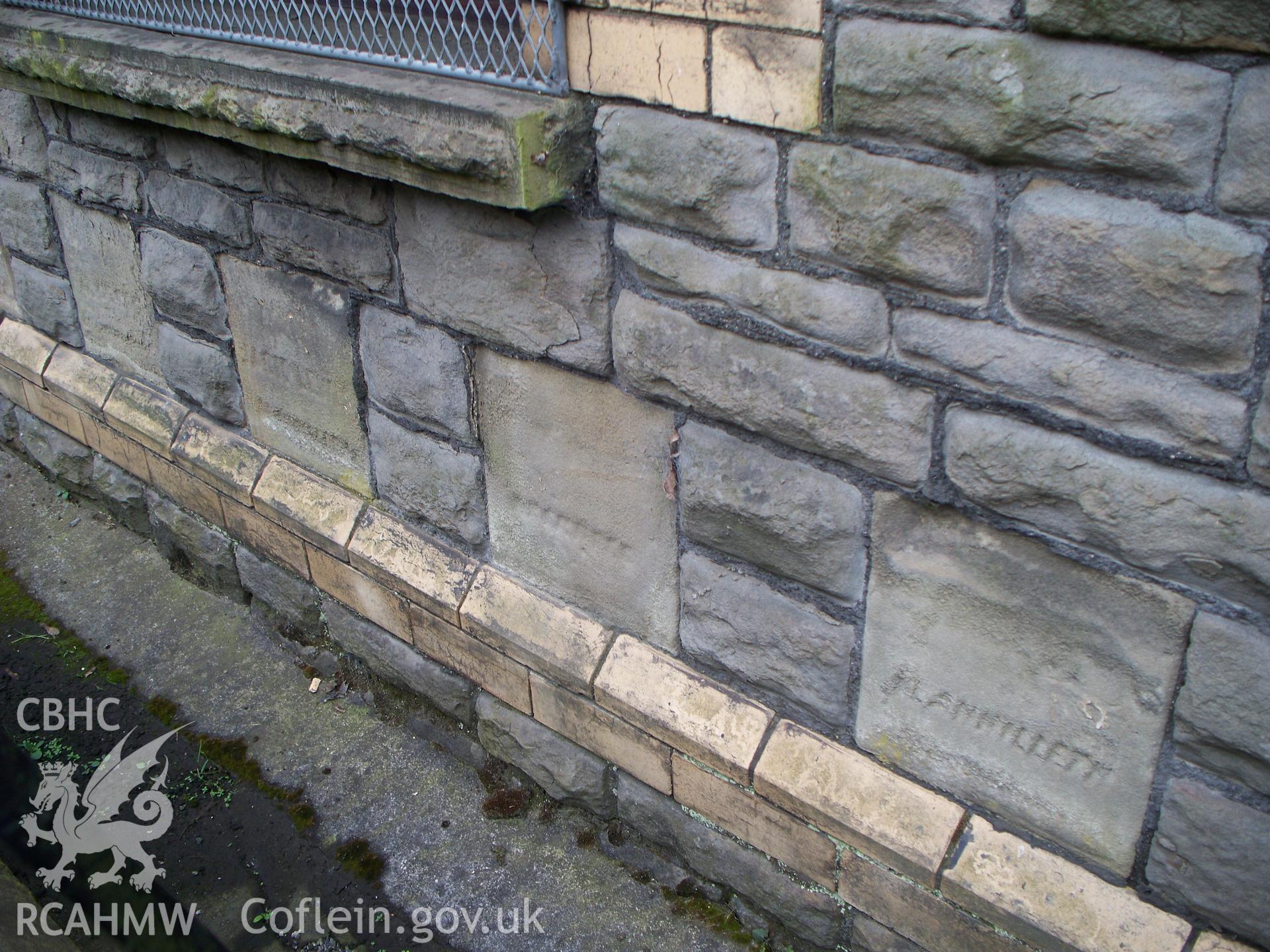 Detail of the foundation stones on the NE fa?ade.