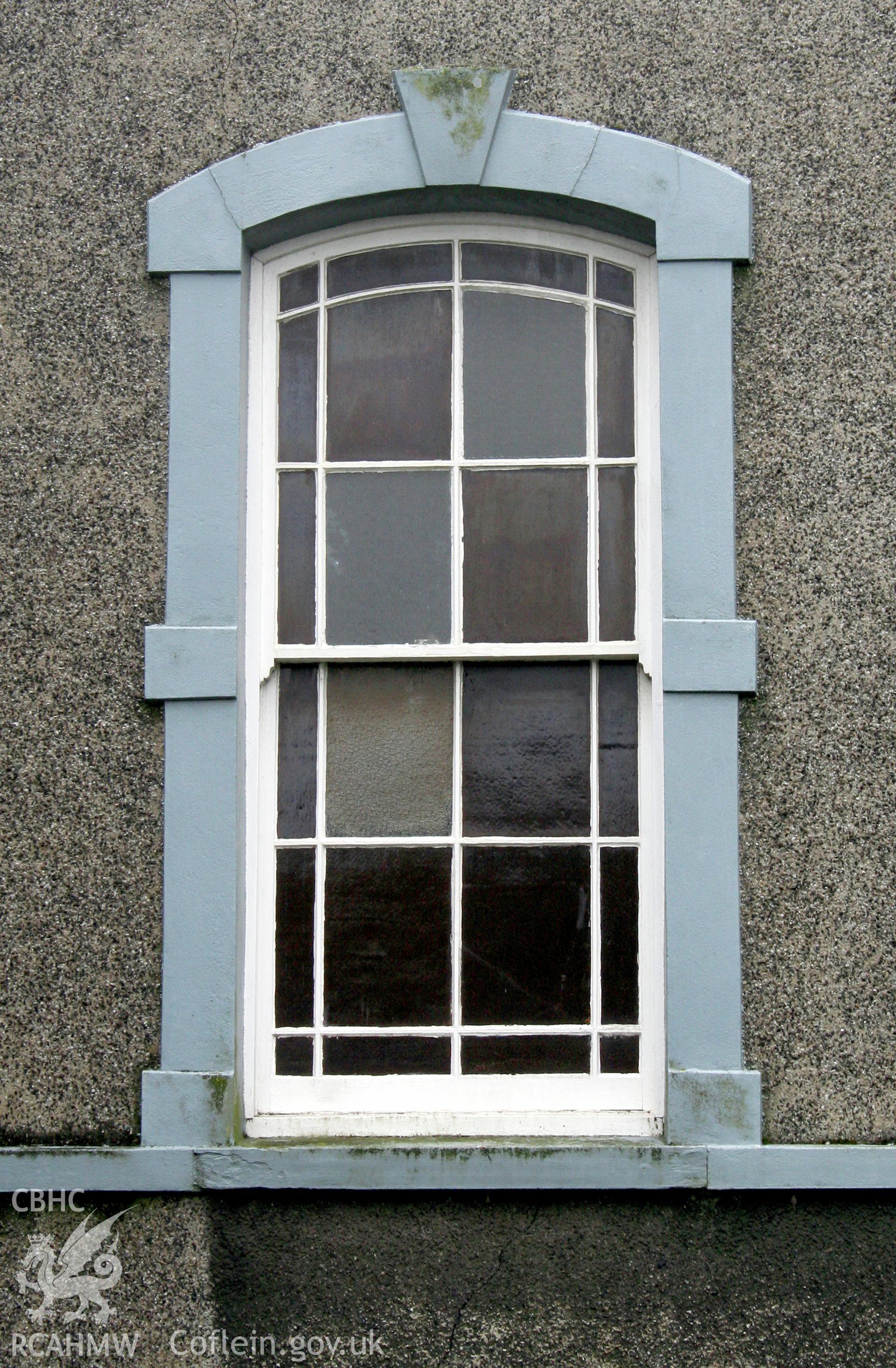 Capel Newydd side elevation, detail of first floor window.
