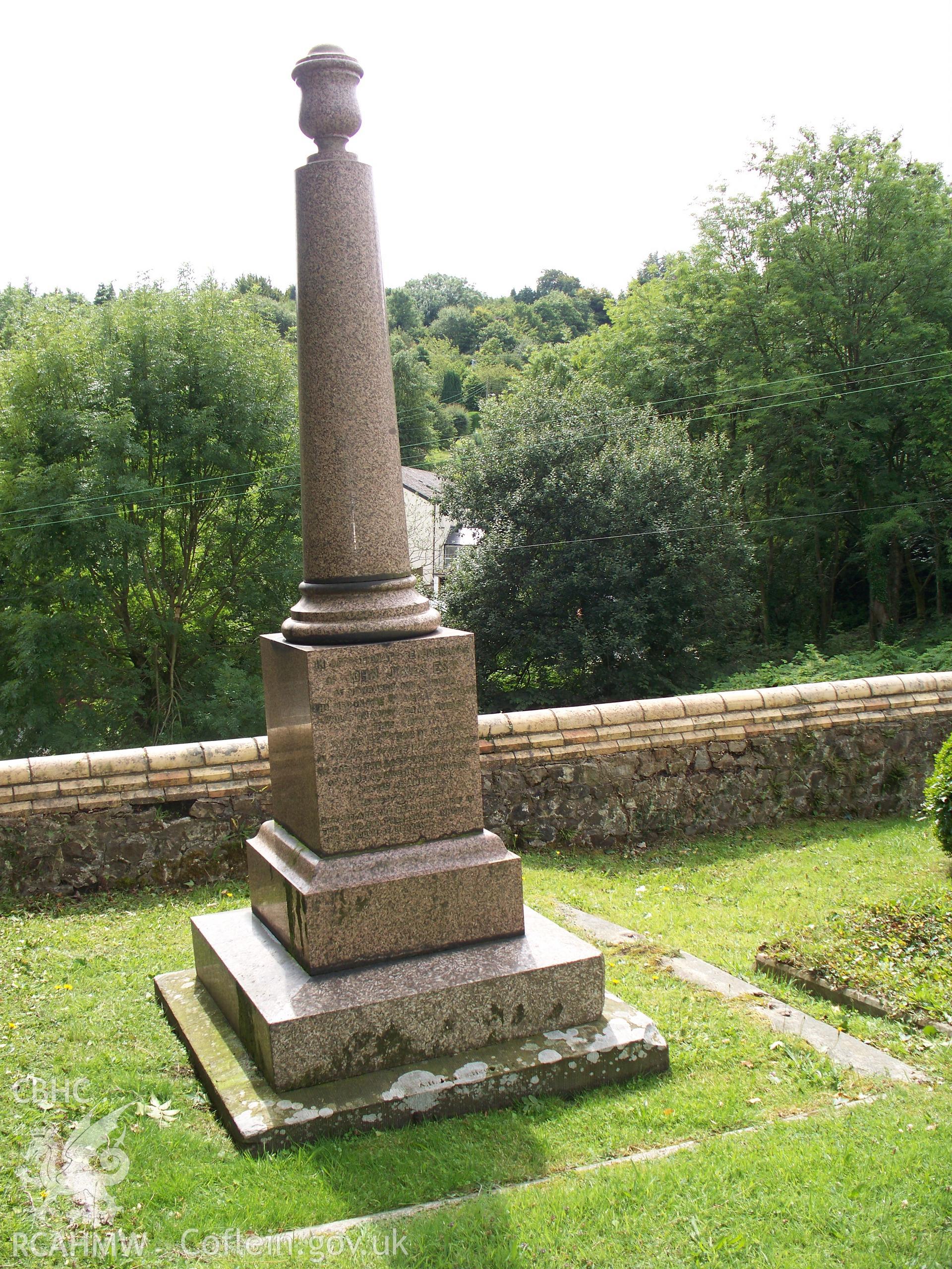 Granite pillar commemorating John Jones.