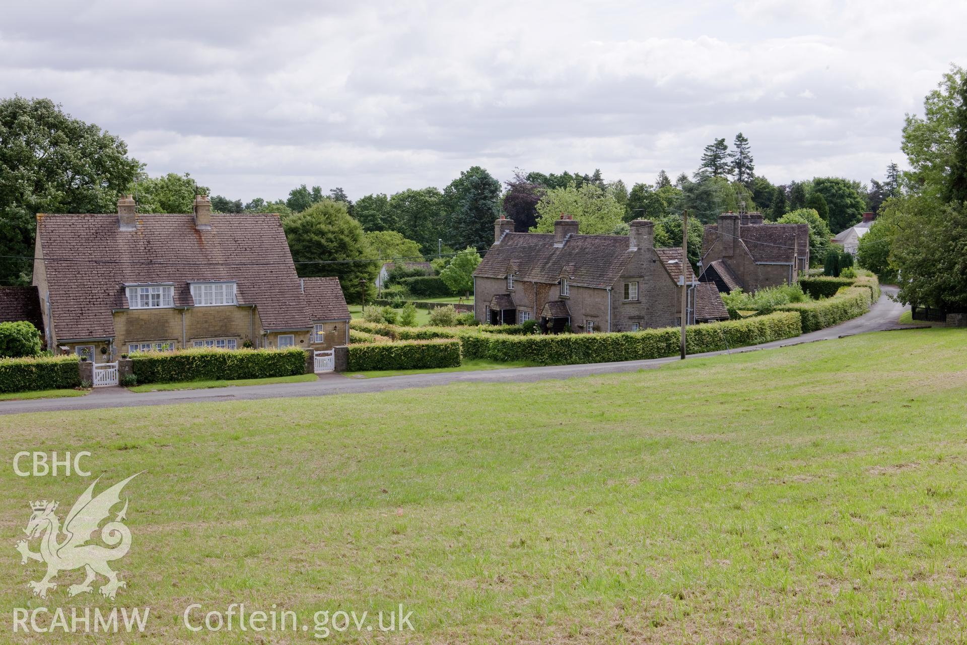 Cottages to south of green viewed from the west.