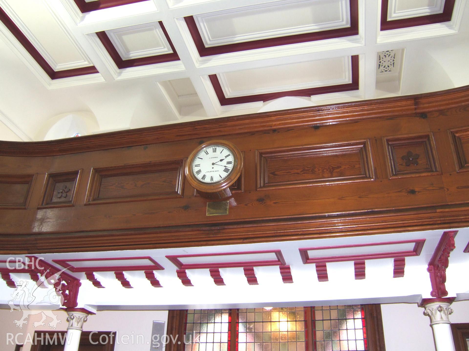 J.Evans Colwyn Bay Clock on SE gallery front.