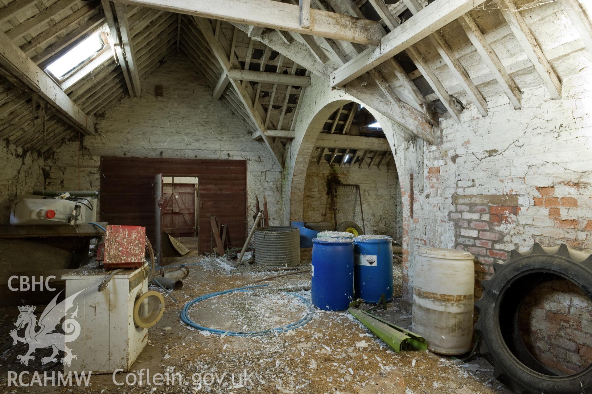 Interior, first floor of the south central hay barn.