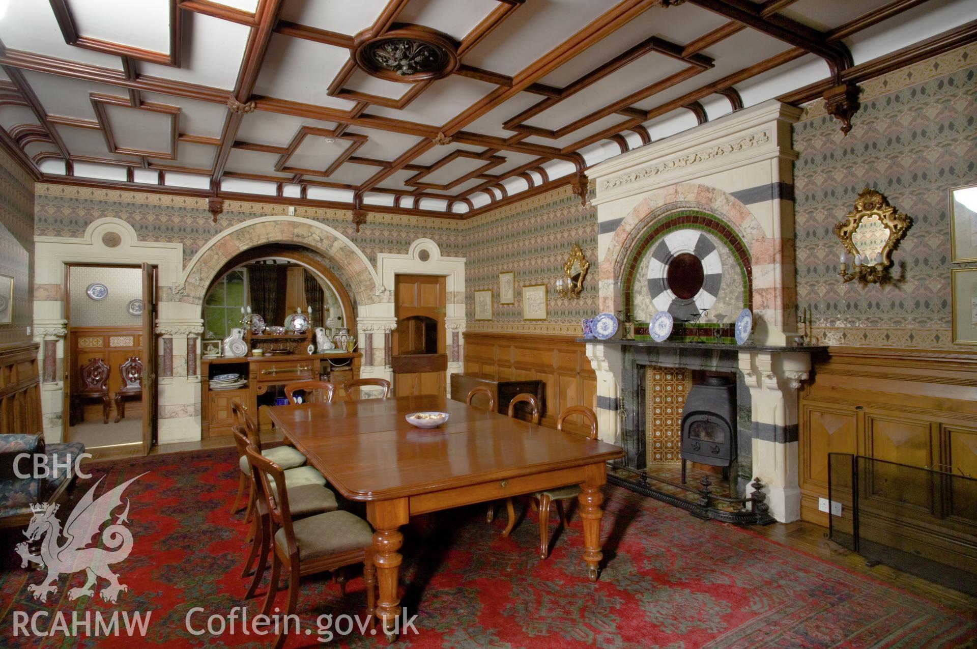 Interior, dining room.