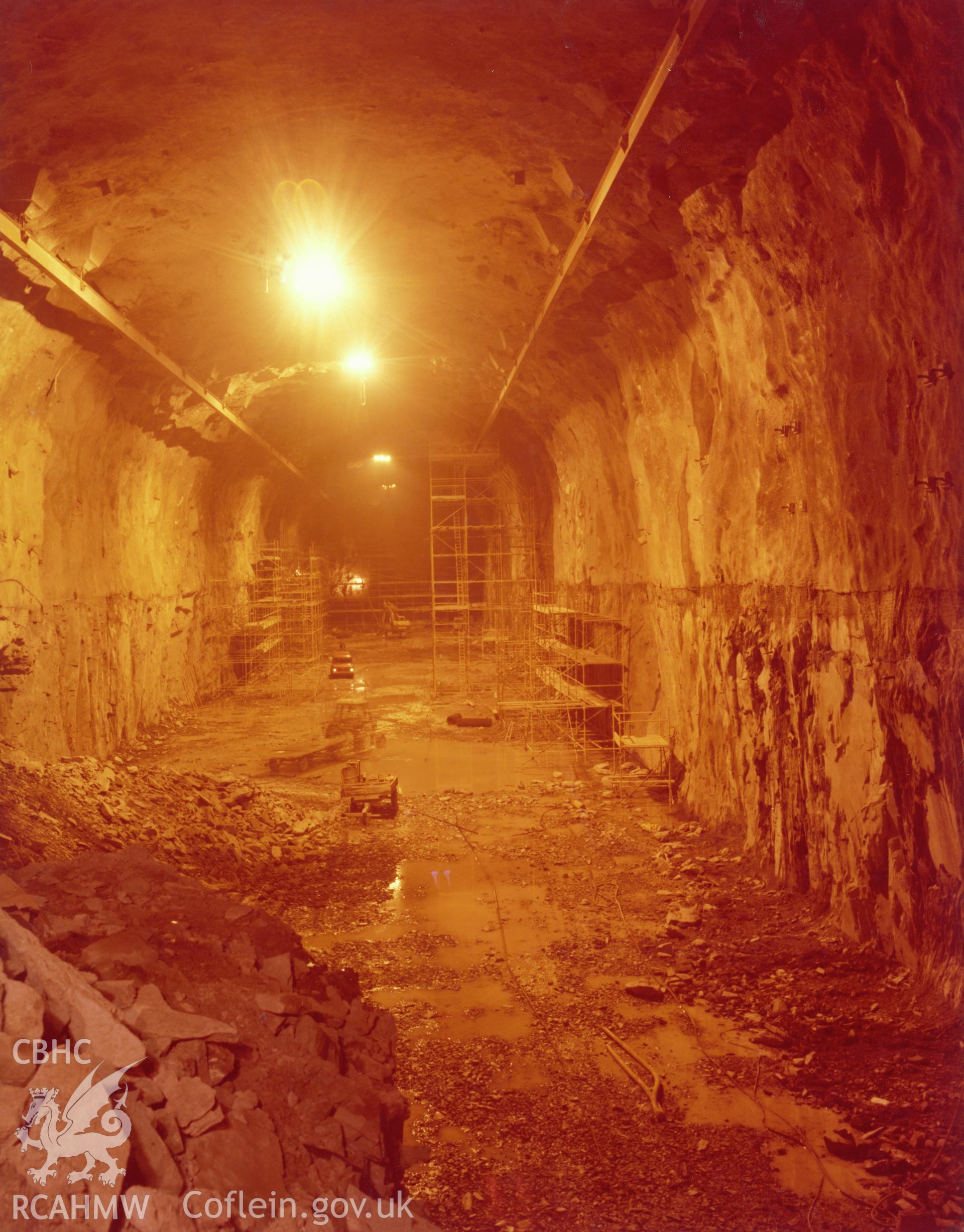 1 colour print showing main hall at Dinorwig Power Station; collated by the former Central Office of Information.