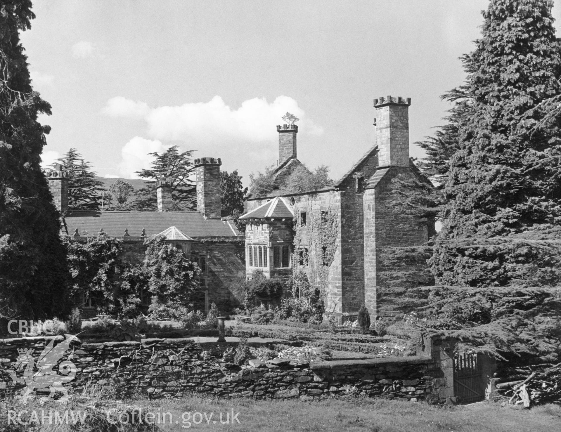 1 b/w print showing view of Gwydir castle, collated by the former Central Office of Information.