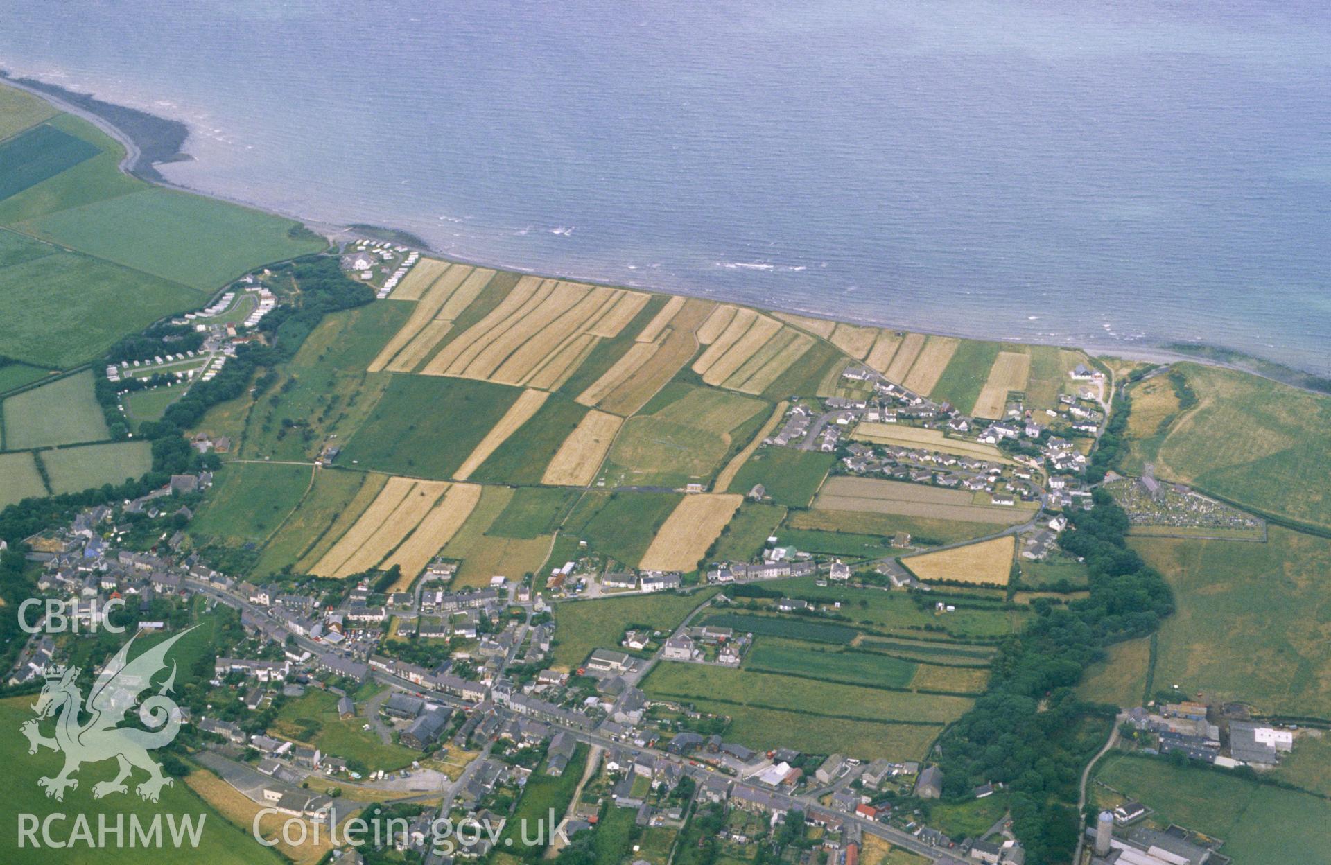 RCAHMW colour oblique aerial photograph of Morfa Esgob, Llanon taken by RCAHMW 1989