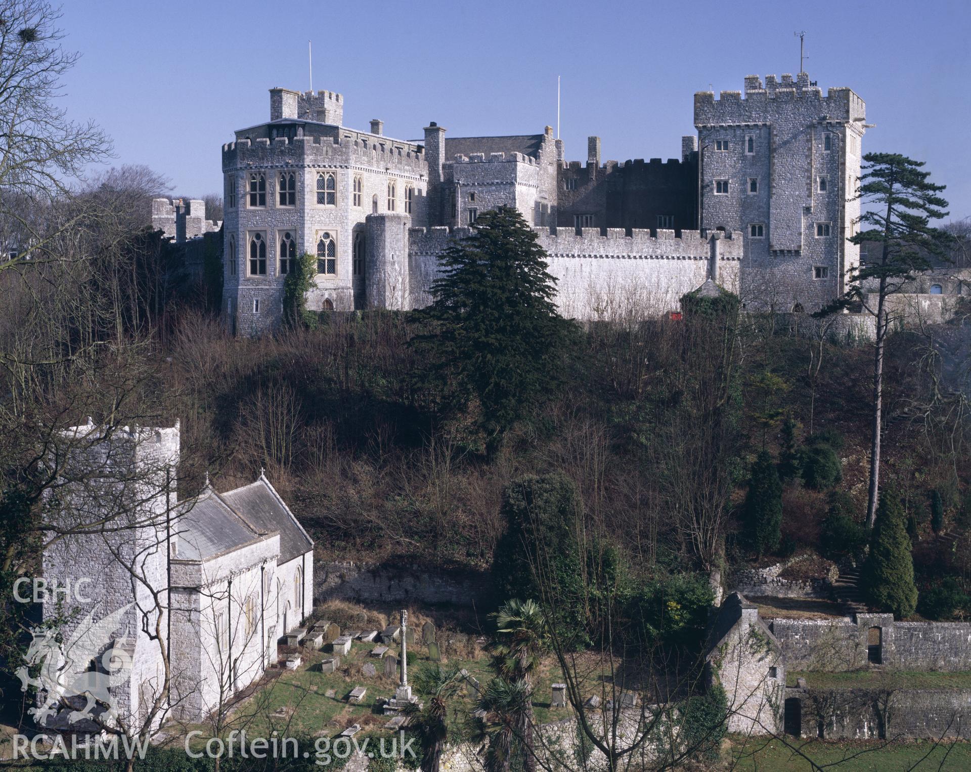 RCAHMW colour transparency showing St Donat's Castle.