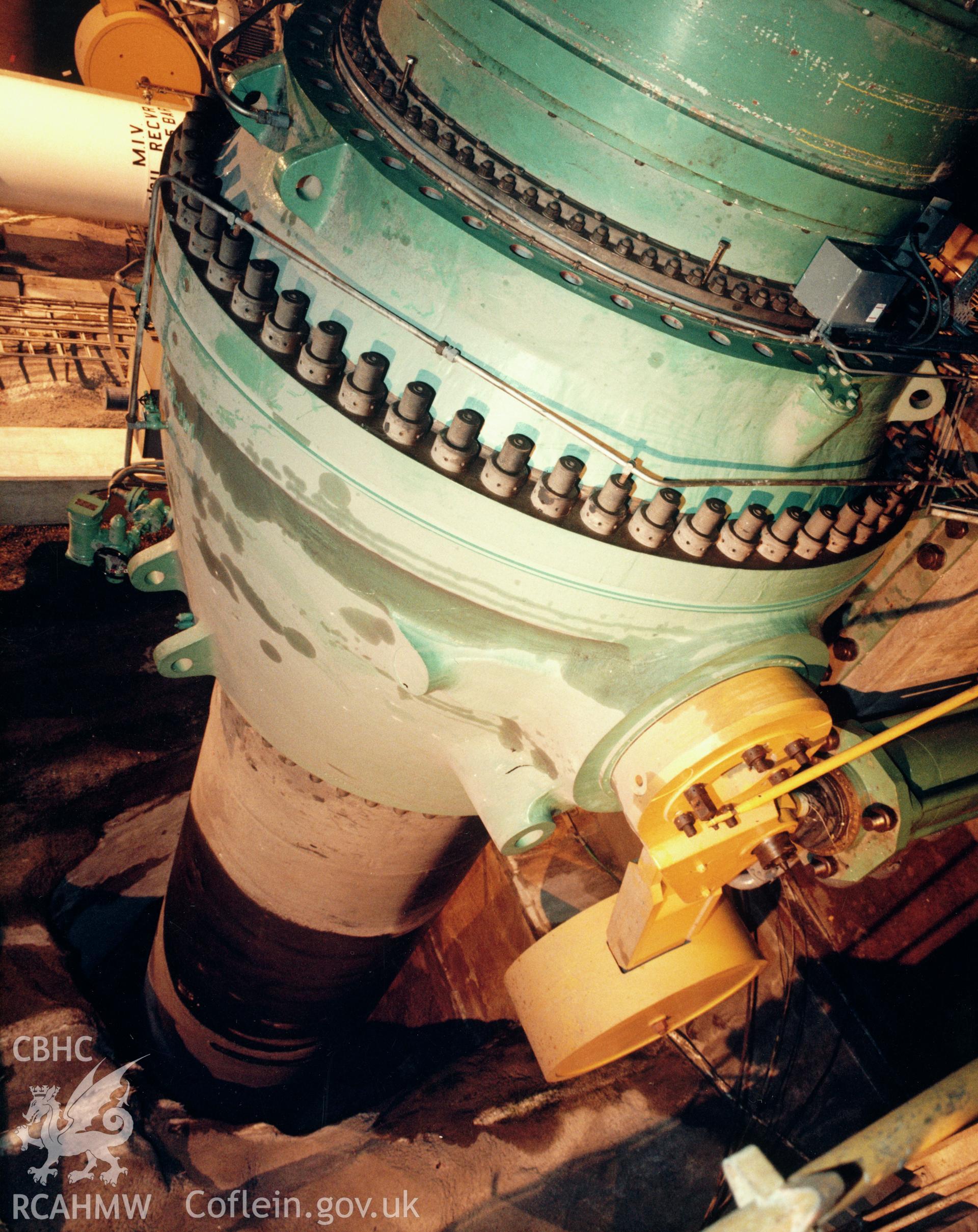 1 colour print showing one of the six main inlet valves at Dinorwig Power Station; collated by the former Central Office of Information.