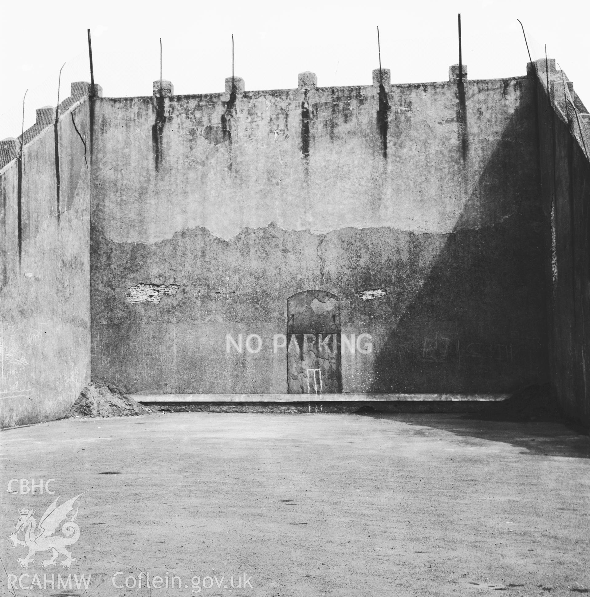 Nelson Handball Court, Caerphilly; one black and white photograph taken by RCAHMW 1965