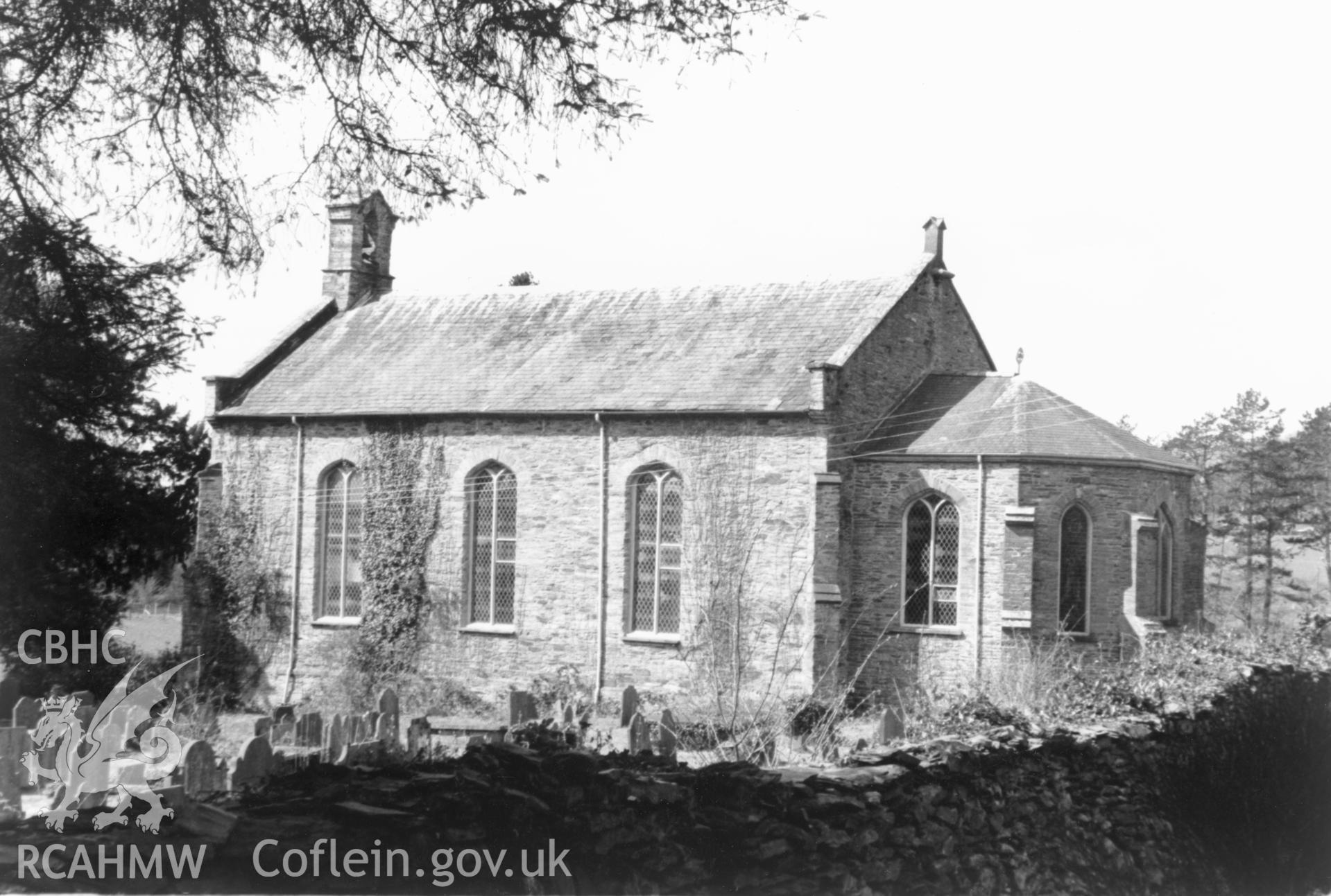 1 Black and white photo of St Michaels Church Ysgubor-y-Coed taken by AJ Parkinson.