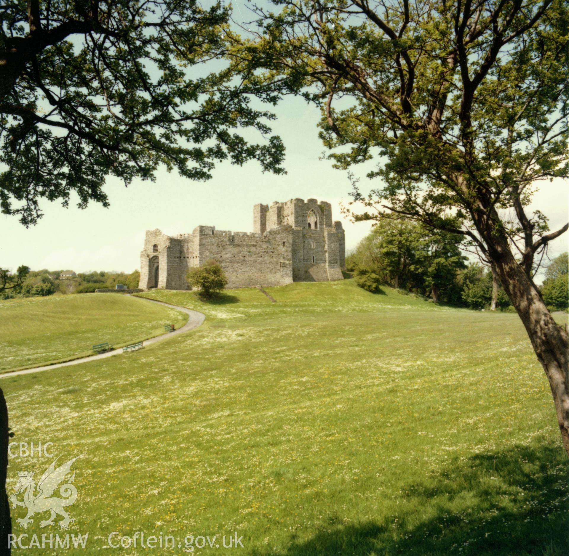 General view of Oystermouth Castle, from the Central Office of Information.