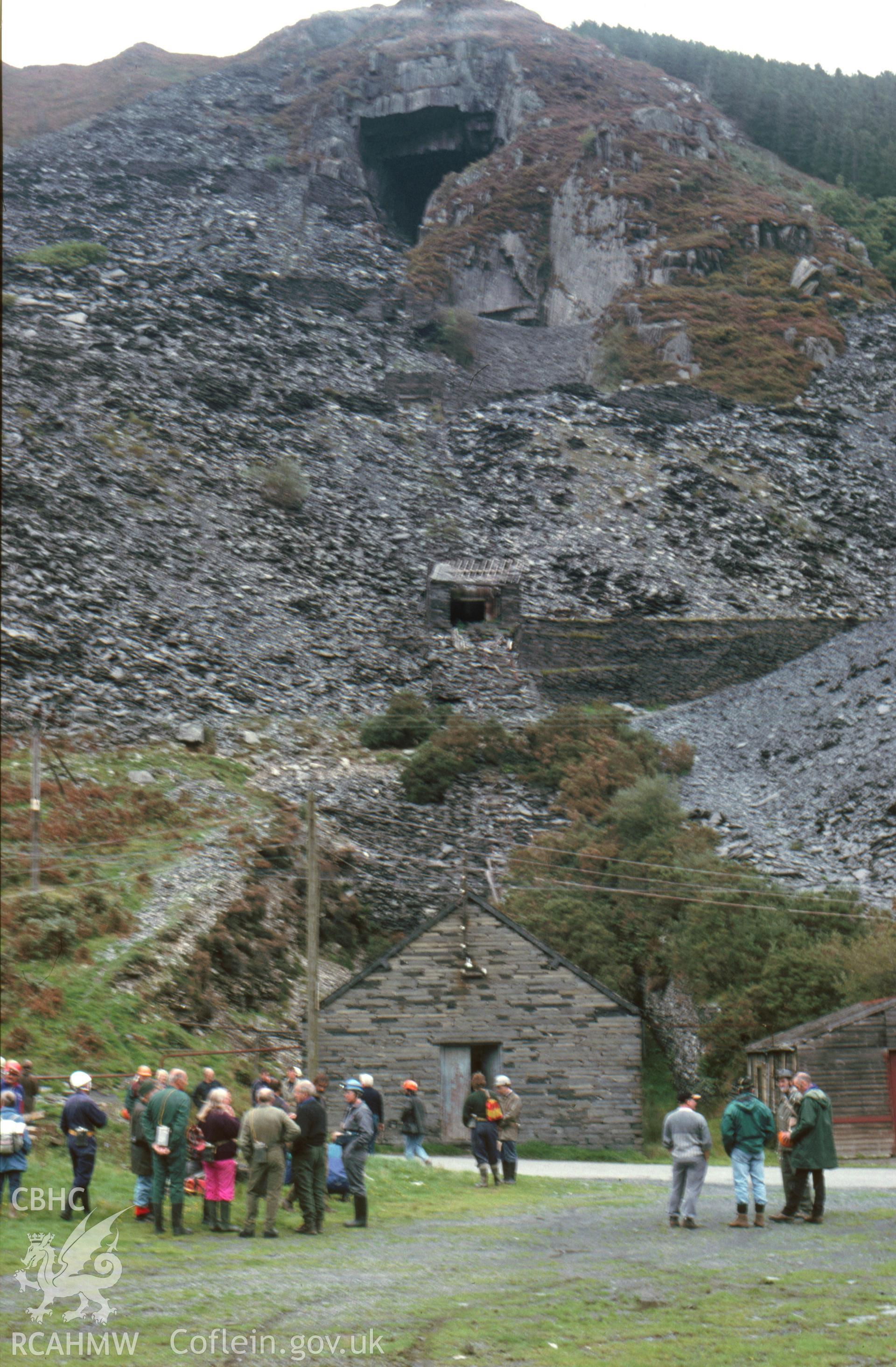 Digitized 35mm slide showing Aberllefenni slate quarries.