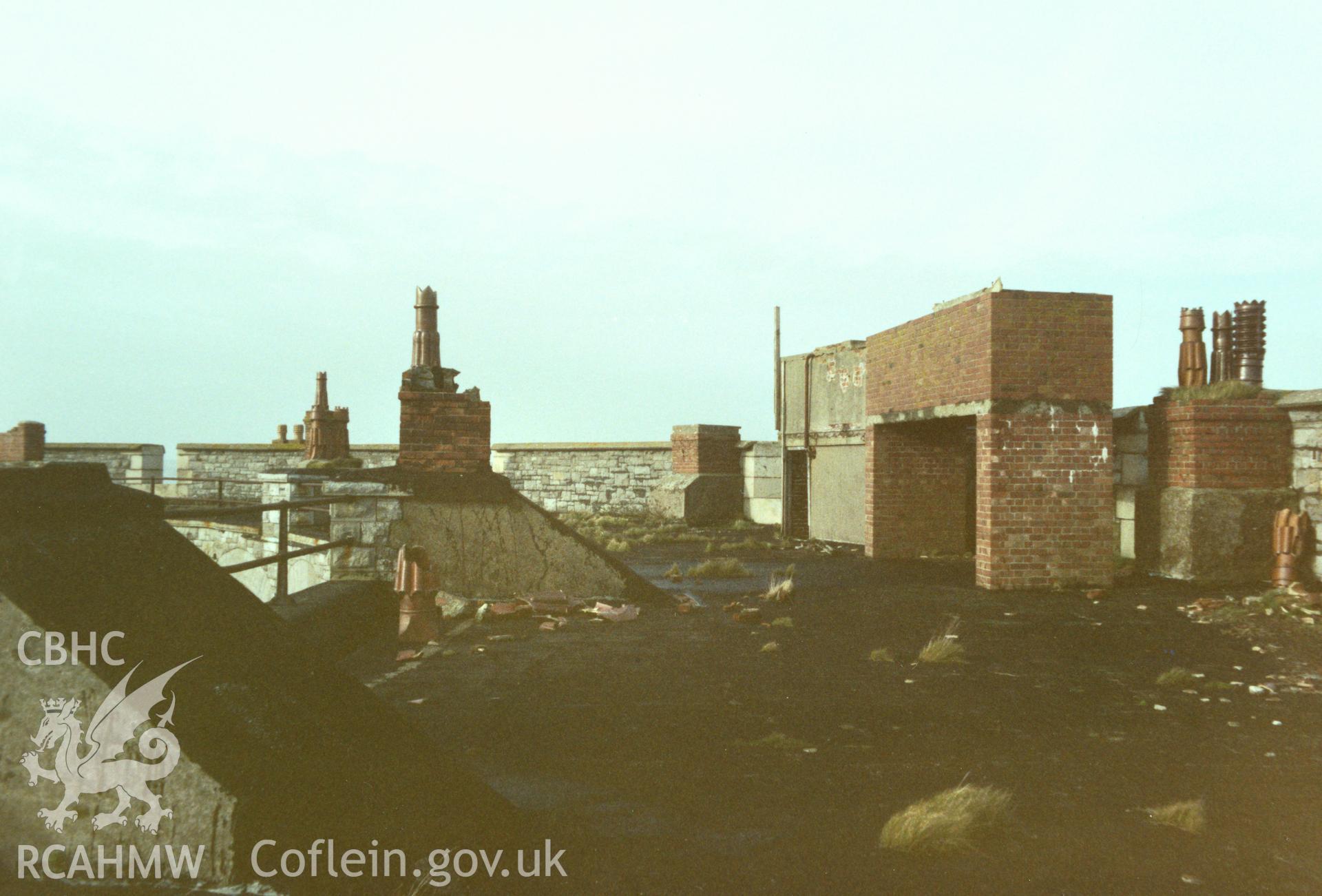 View of the roof at South Hook Fort taken by W. Jones of Cadw circa 1991.