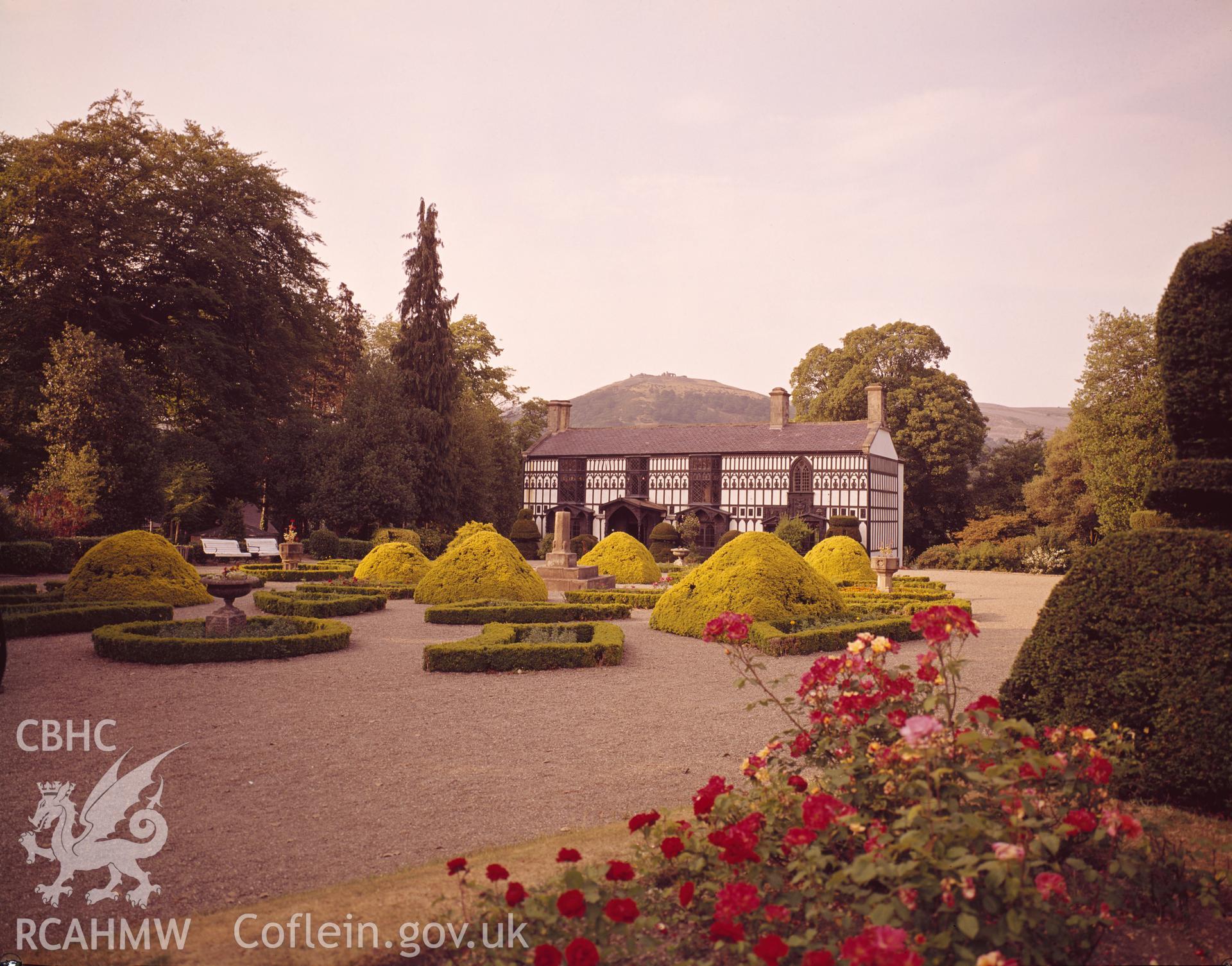 1 colour transparency showing view of Plas Newydd, Llangollen; collated by the former Central Office of Information.