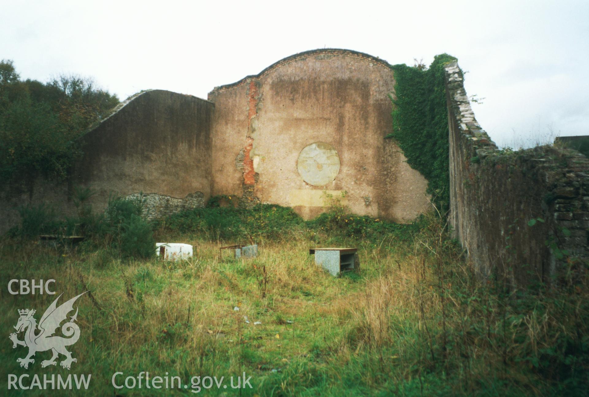 Colour photograph showing Handball Court at Jersey Marine, Coedffranc, Glamorgan (view of internal walls); taken during Cadw listed building resurvey programme, organised alphabetically by Old County and Community.