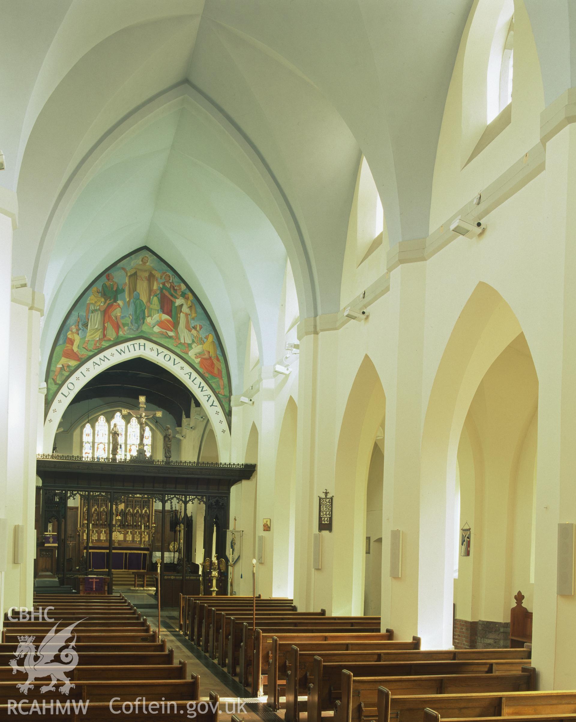 RCAHMW colour transparency showing interior view of St Katherines Church, Milford Haven.