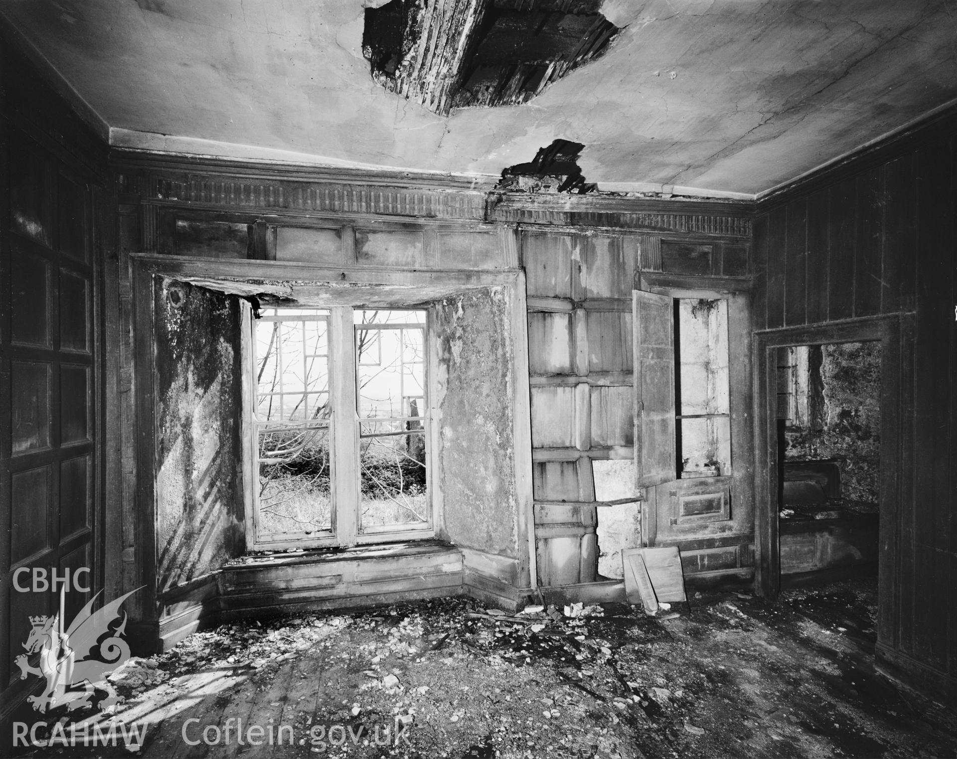 Interior view showing panelled room