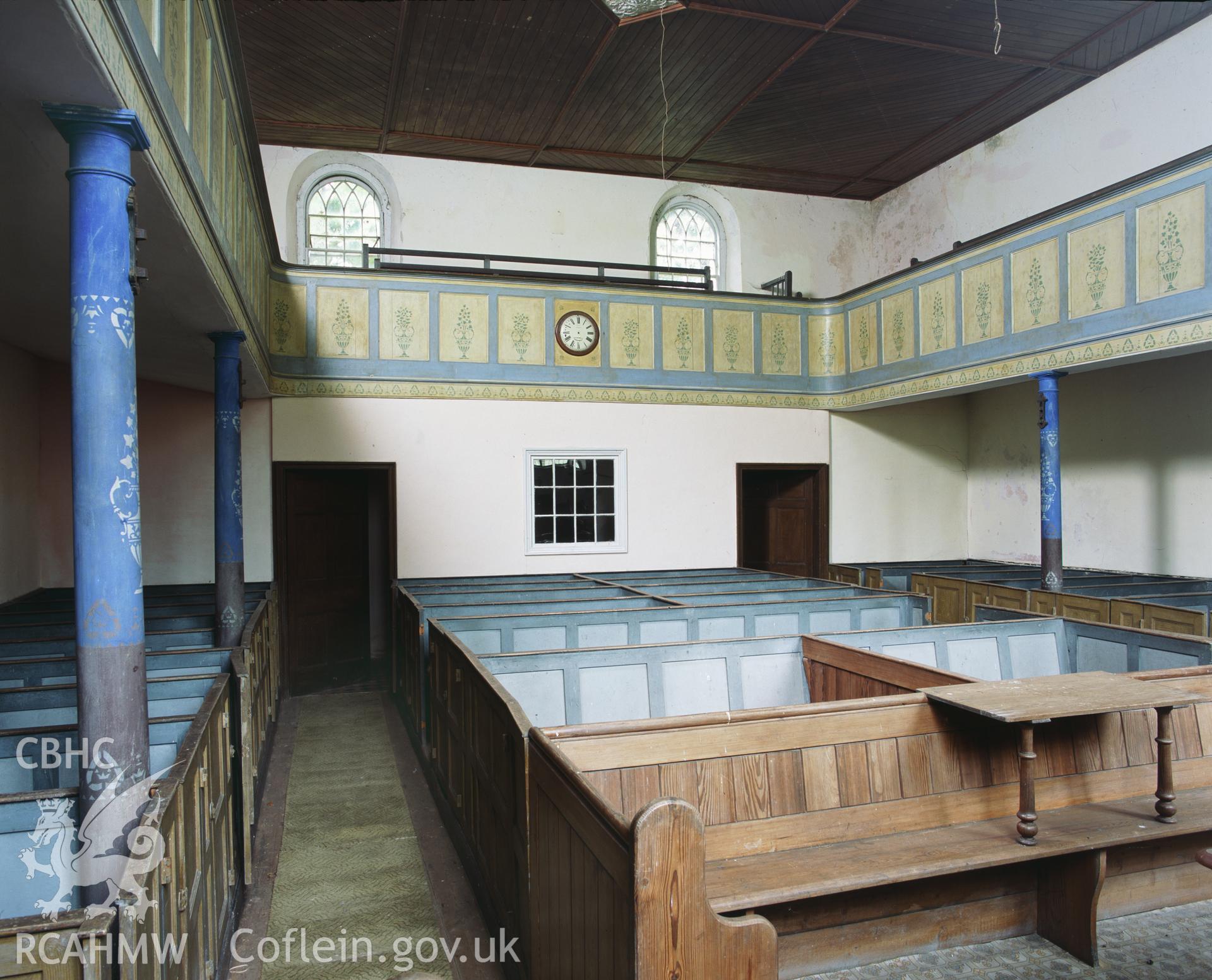 Colour transparency showing an exterior view of Libanus Chapel, Llansadwrn, produced by Iain Wright, June 2004