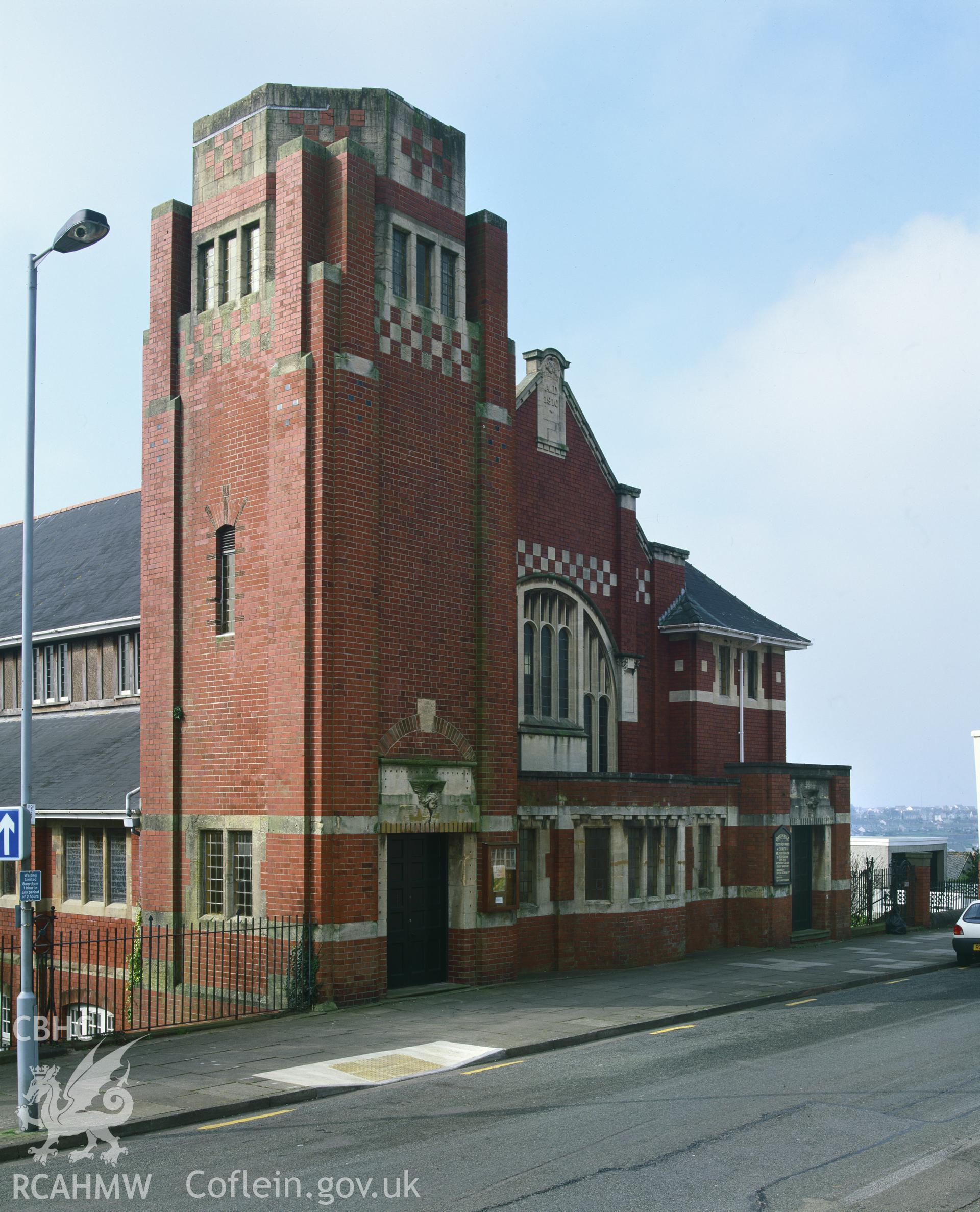 RCAHMW colour transparency showing an exterior view of Tabernacle Chapel, Milford Haven, taken by Iain Wright, 2003.