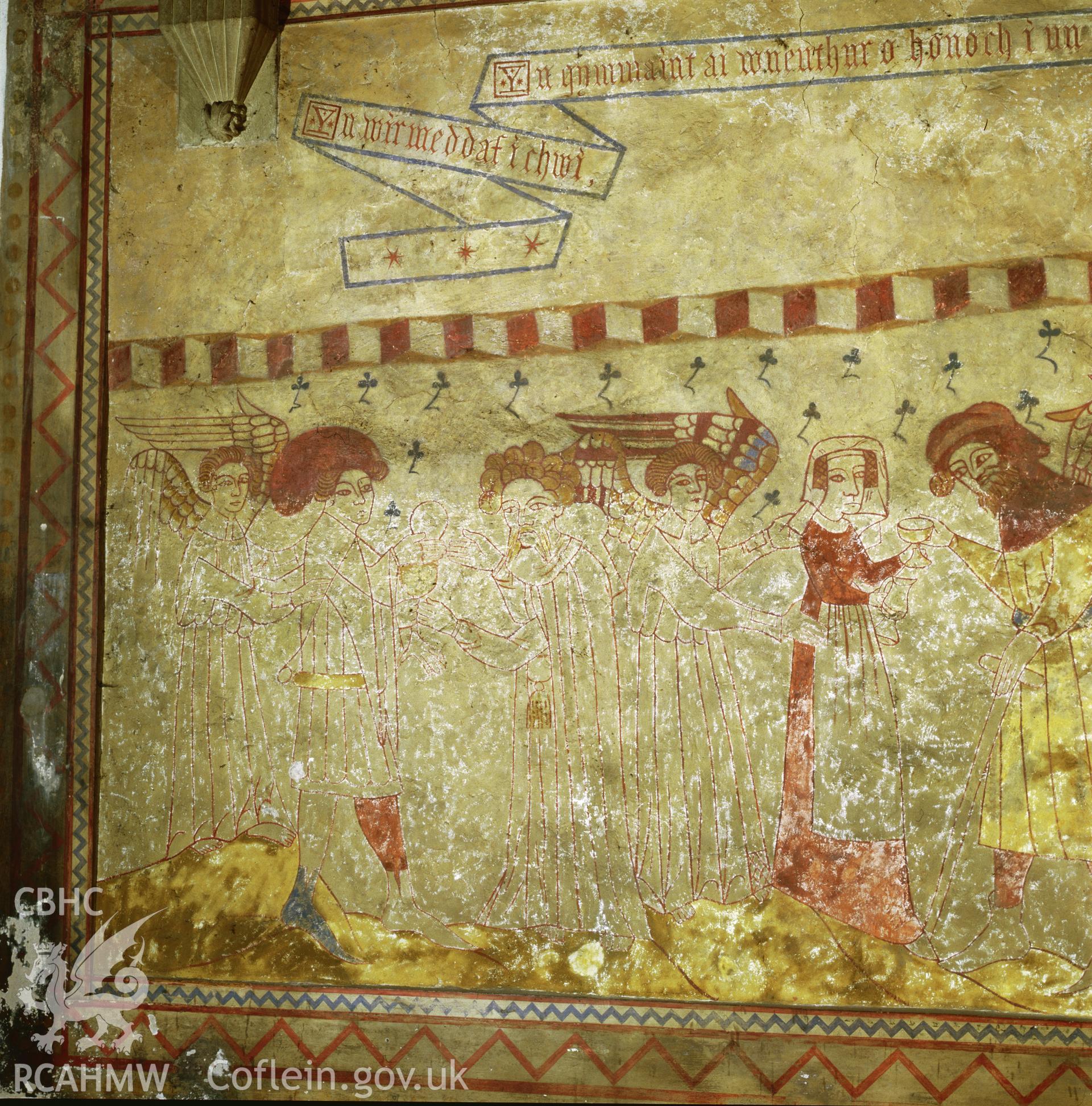 RCAHMW colour transparency showing a wall painting at Ruabon Church, taken by I.N. Wright, 2003
